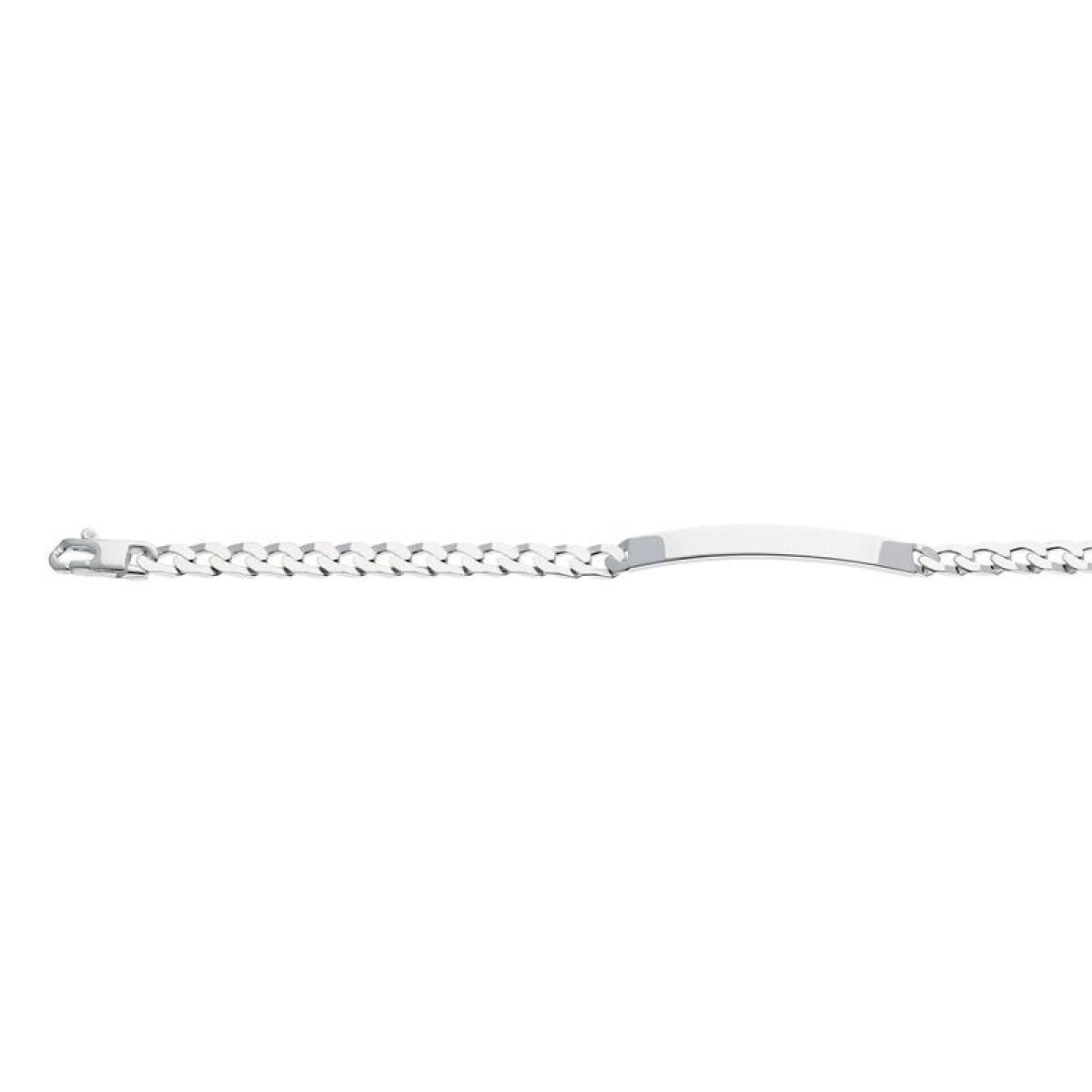 GLOW 104.2051.20 zilveren gepersonaliseerde plaatarmband met rechthoekig plaatje 15 mm - Lengte 20 cm