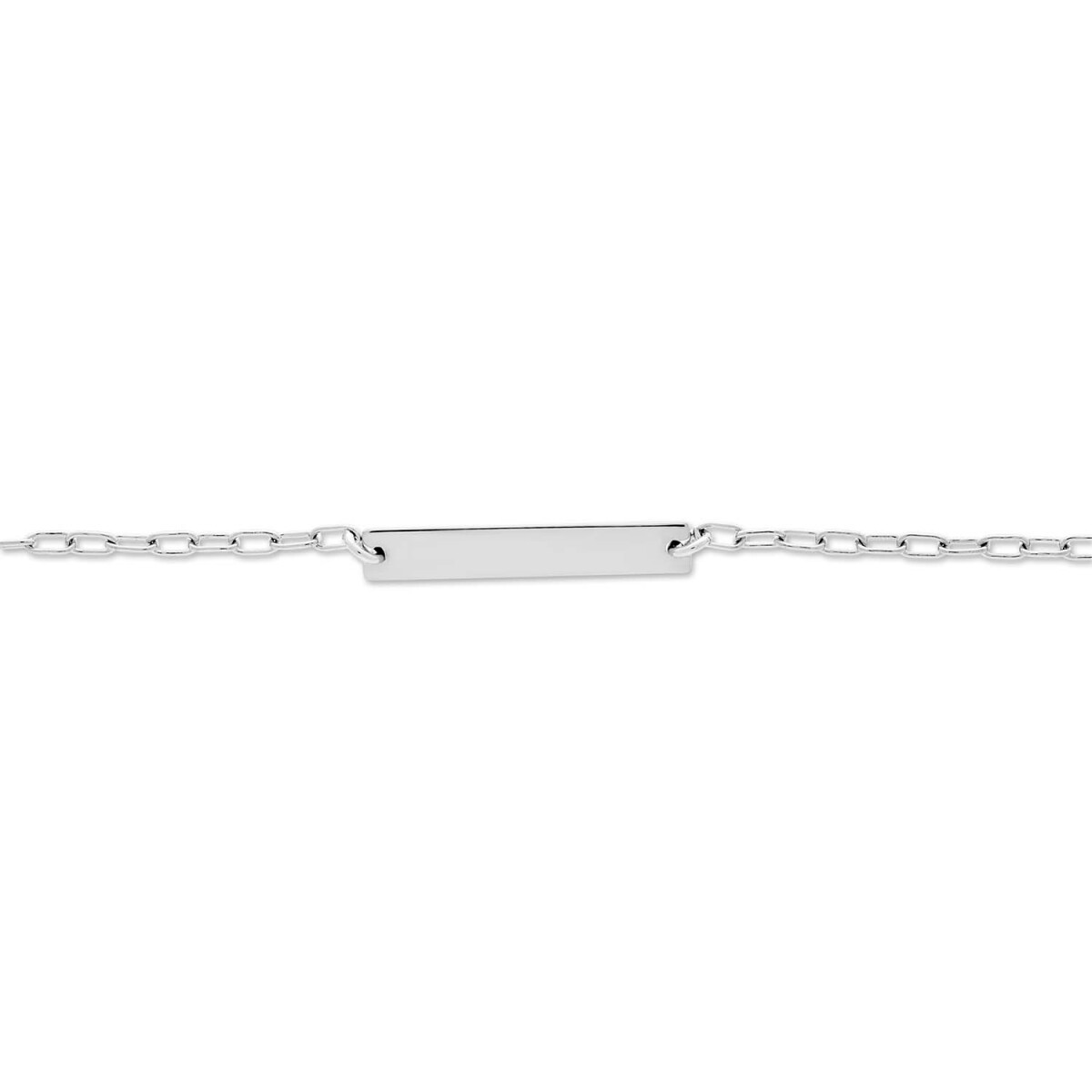 GLOW 104.2378.19 zilveren gepersonaliseerde plaatarmband rechthoekige hanger 25 mm x 4 mm - Lengte 19 cm