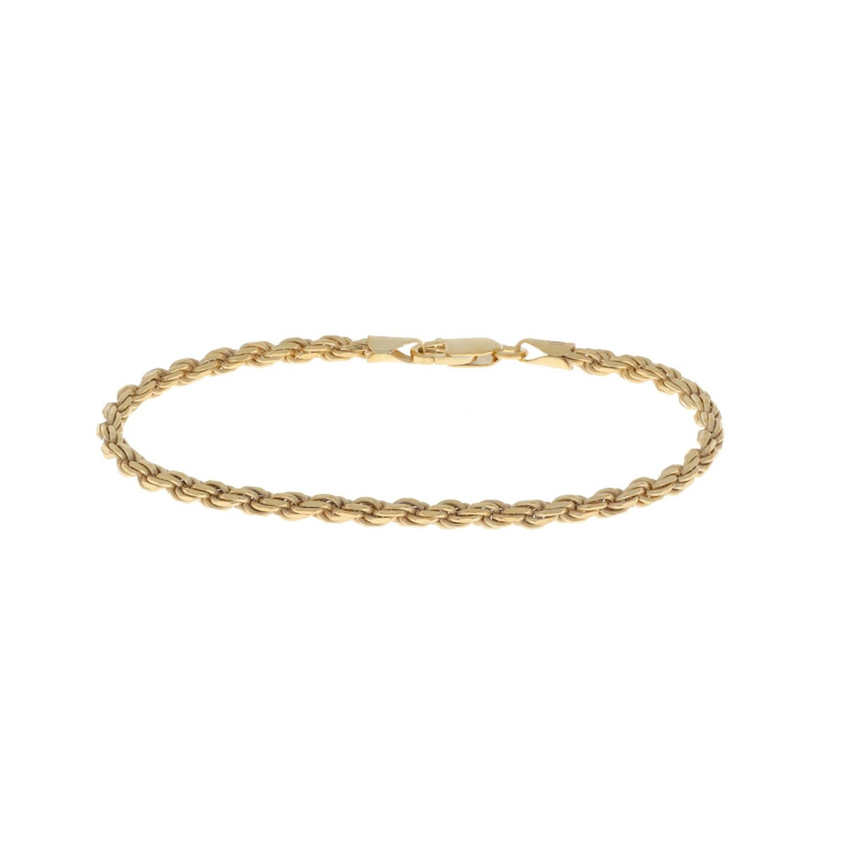 GLOW 104.8102.18 gold plated glanzende koord schakelarmband 3 mm breed - Lengte 18 cm