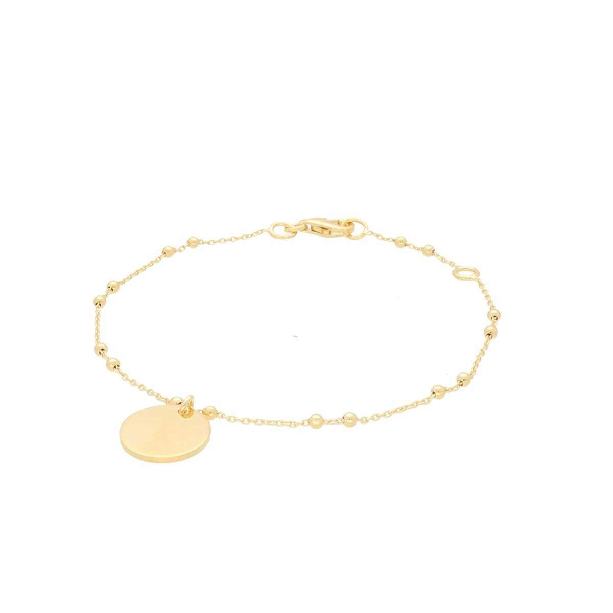 GLOW 104.8371.19 goudkleurige gepersonaliseerde armband met ronde hanger 12 mm - Lengte 19 cm