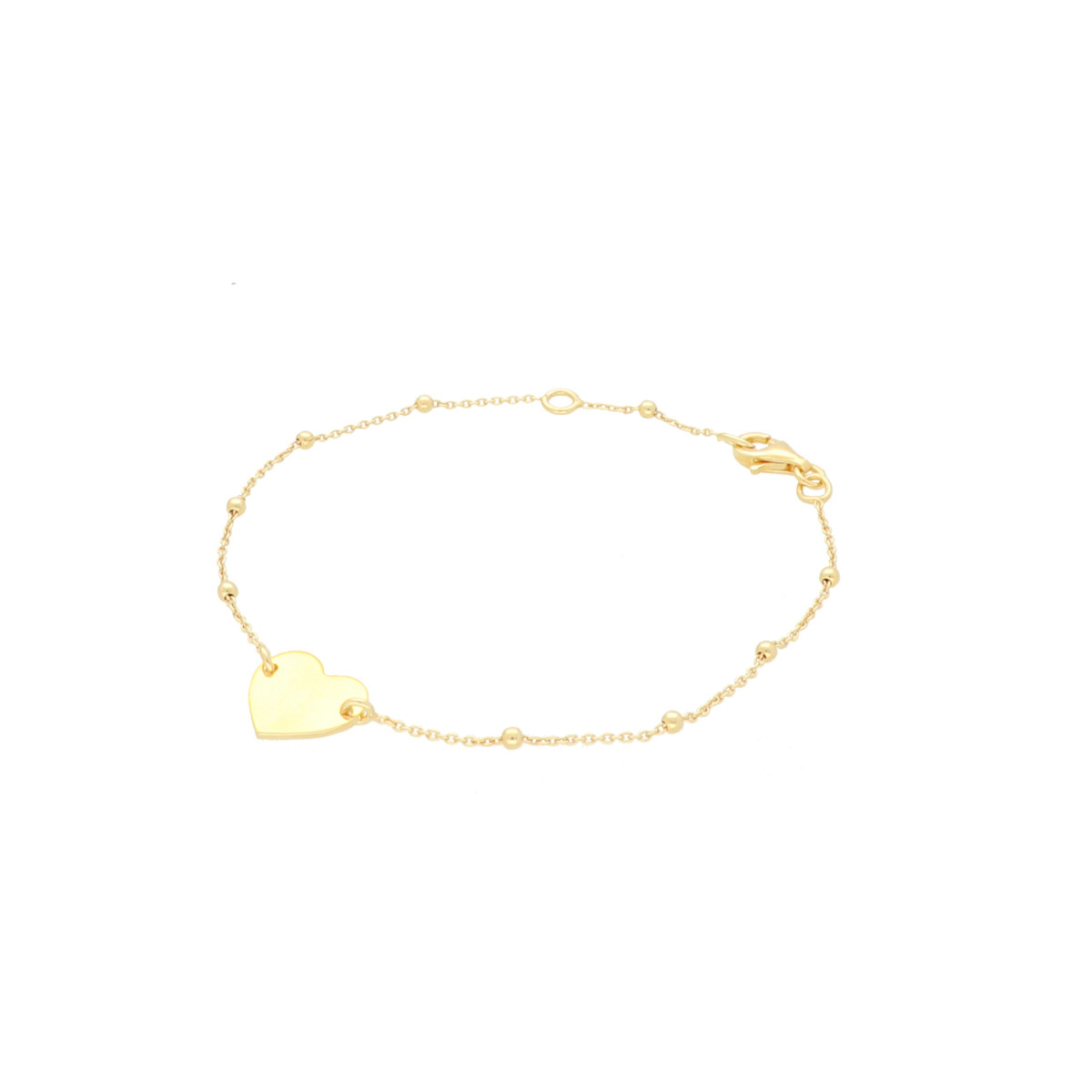 GLOW 104.8381.19 gold plated armband met hartvormige hanger 12 mm - Lengte 19 cm
