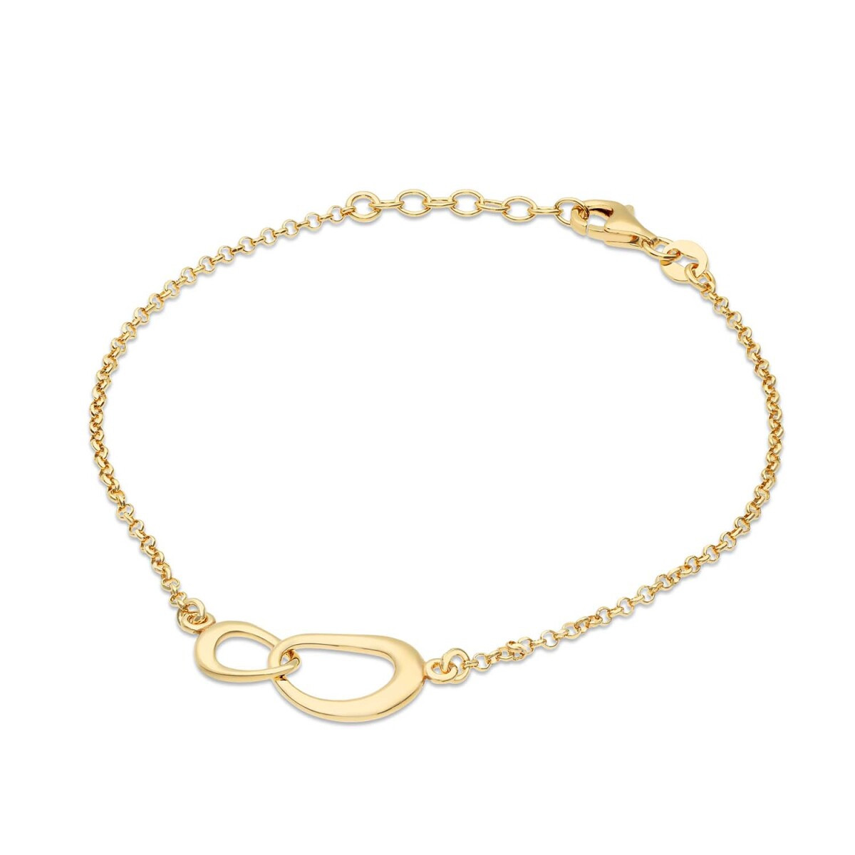 GLOW 104.8612.19 goudkleurige armband met ovale hanger glanzend 10 mm - Lengte 19 cm