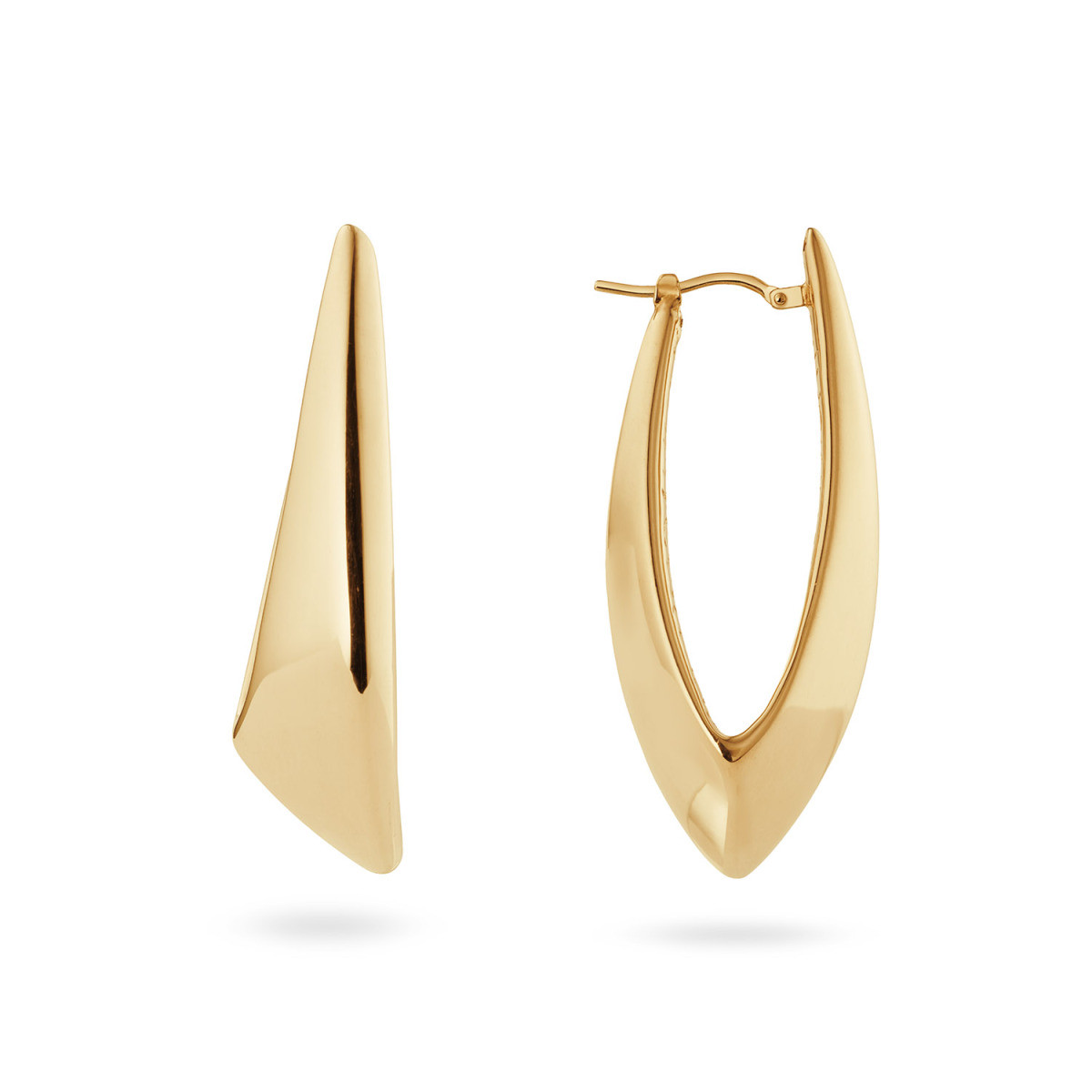 GLOW 107.8732.00 gold plated oorringen met druppel vorm