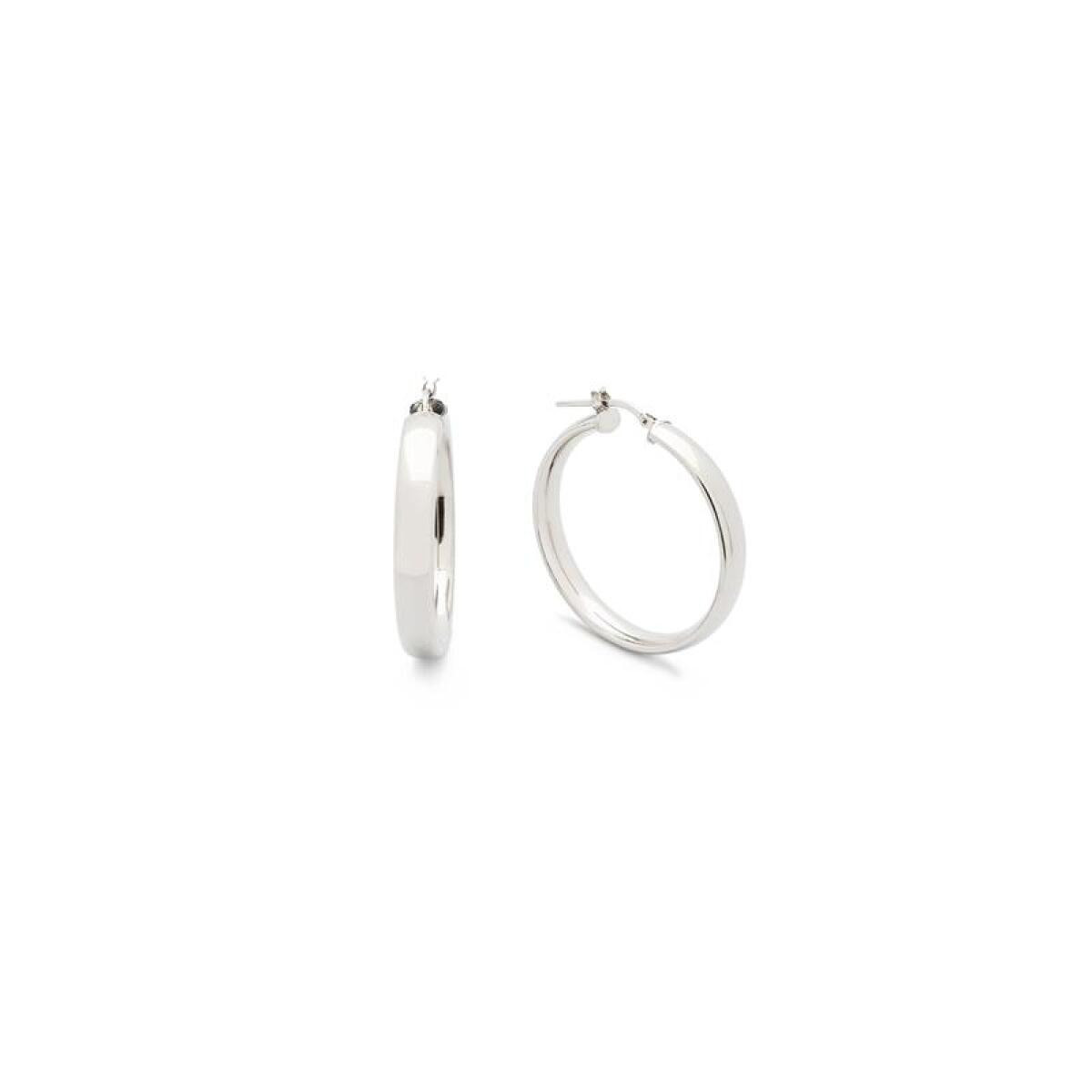 GLOW 107.1425.00 925 zilveren oorringen glanzend afgewerkt 5 mm breed - Diameter 35 mm