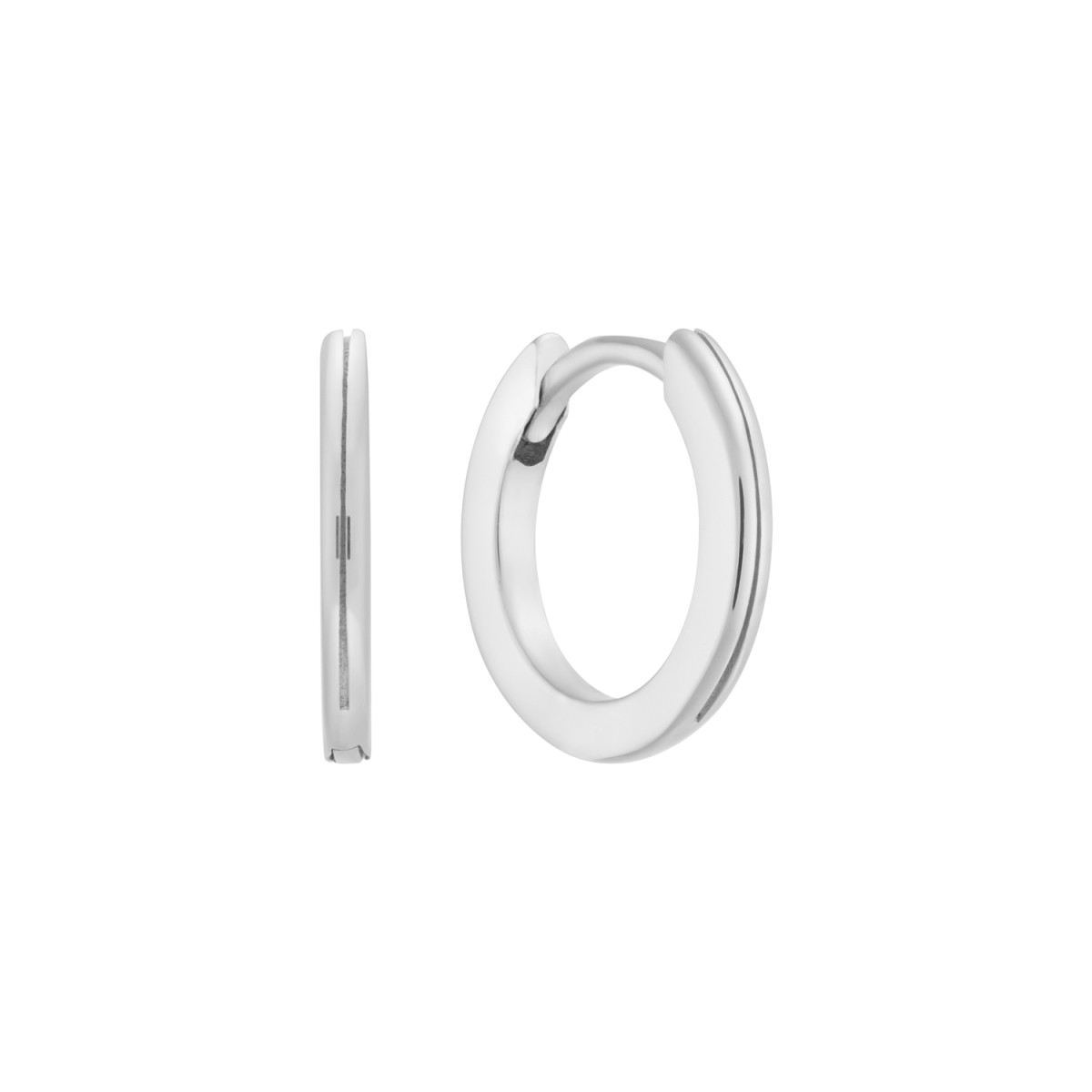 GLOW 107.2640.10 zilveren oorringen 2 mm breed met moderne uitstraling - Diameter 10 mm