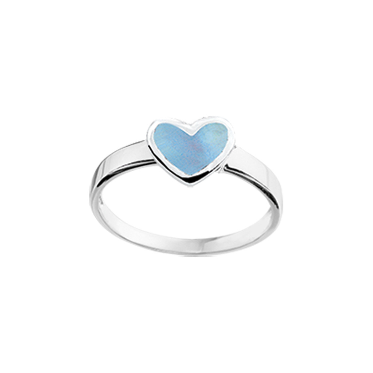 Kinderring van zilver en blauw