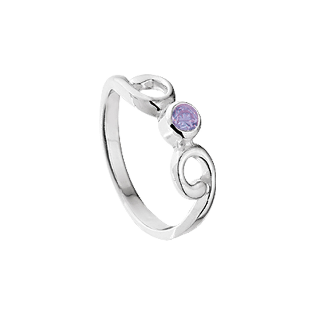 Ring van zilver met synthetische steen 4.5 mm breed