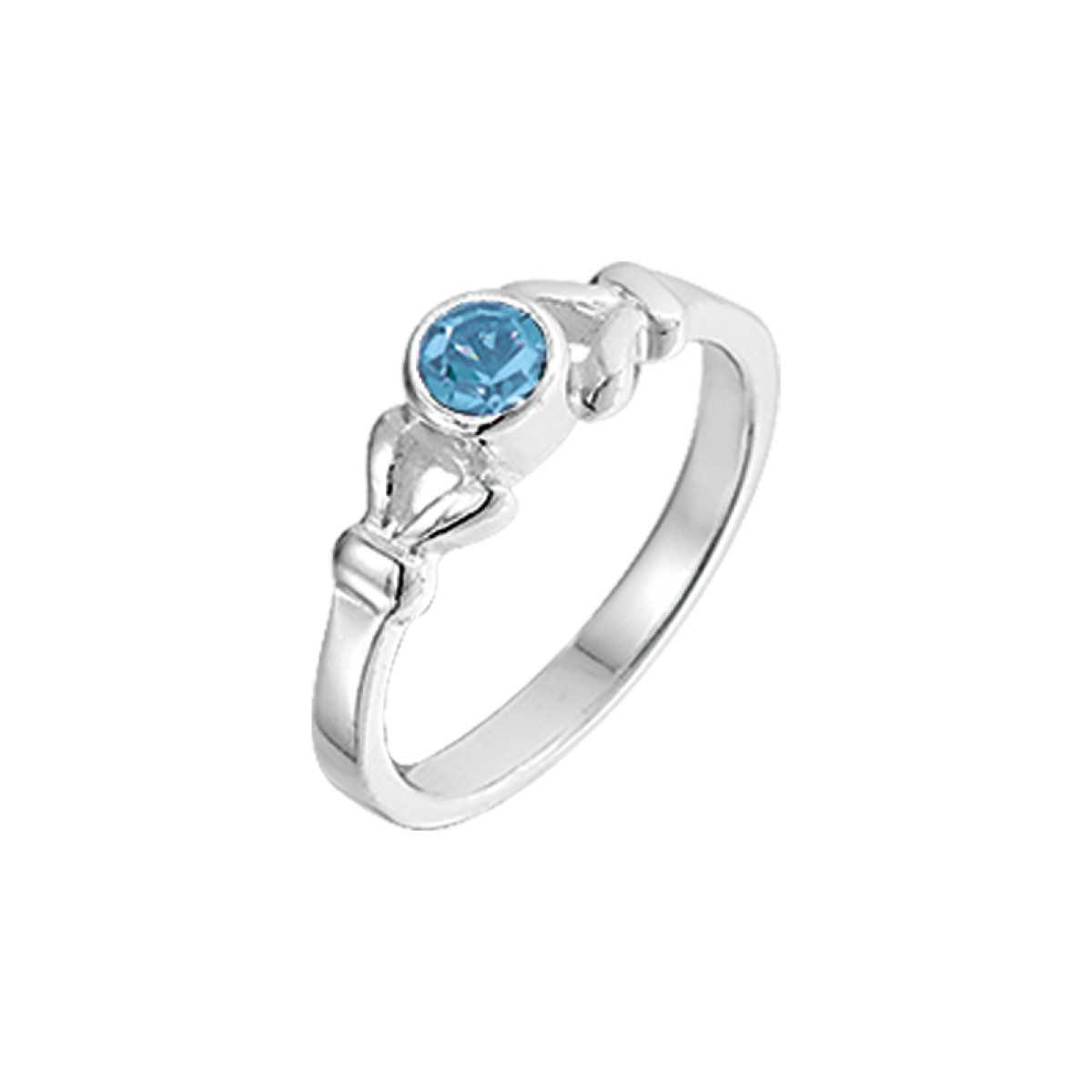 Zilveren ring met kristal