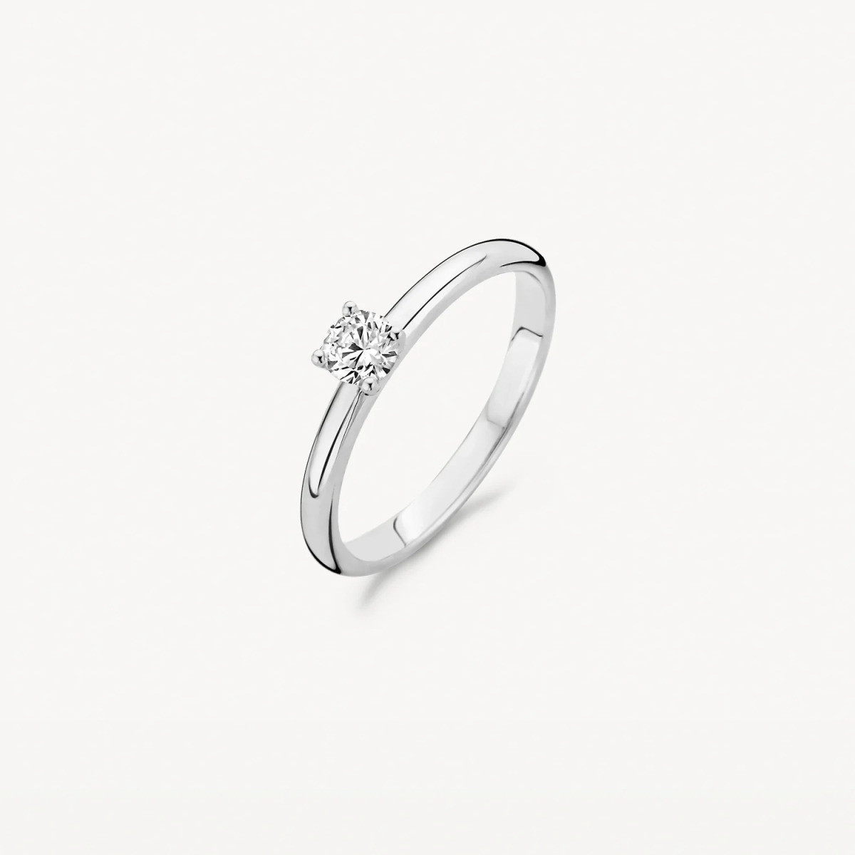 Blush 1132WZI witgouden solitair ring met briljante zirkonia 4 mm 2 mm breed