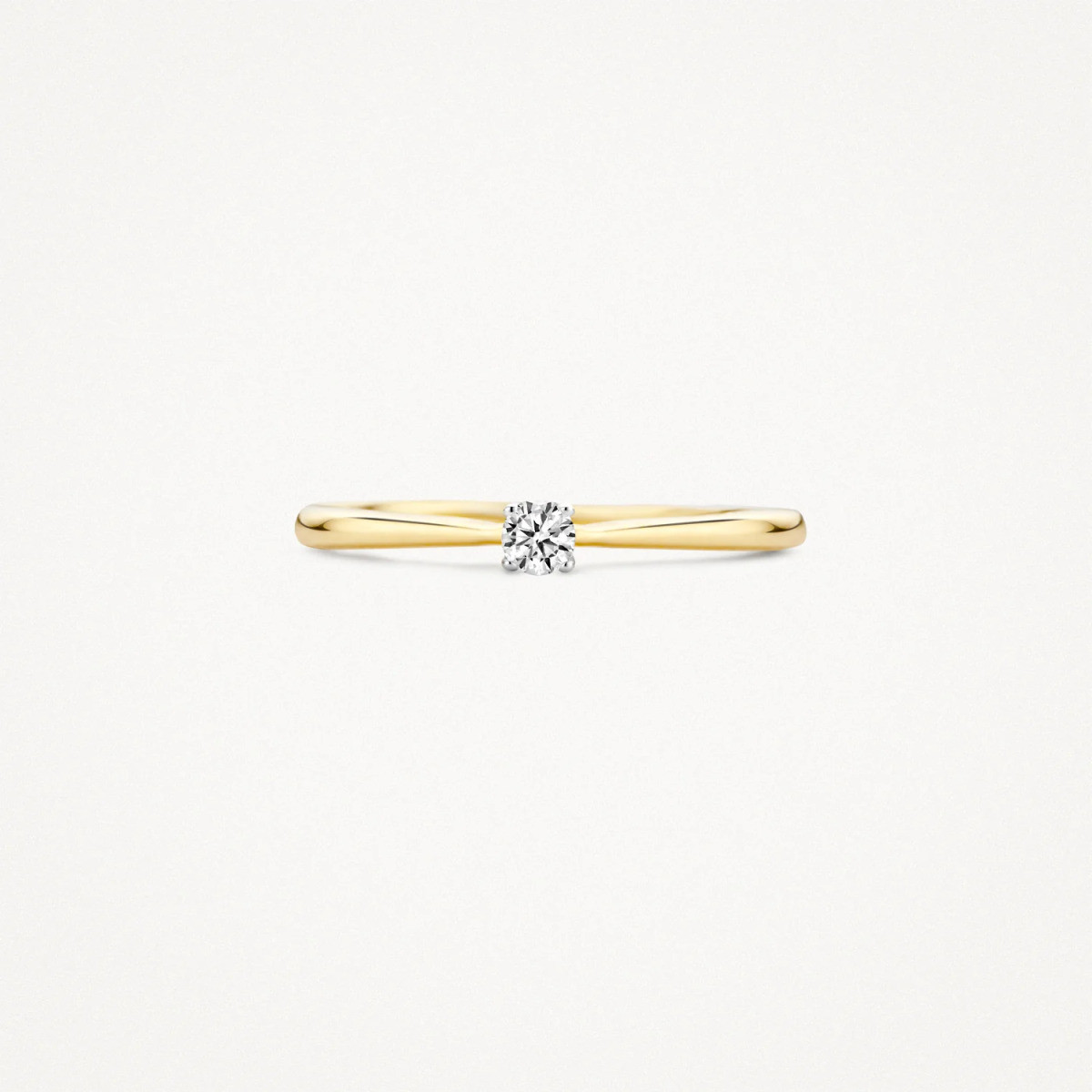 Blush 1186BZI gouden solitair ring met briljant geslepen zirkonia 1.9 mm breed