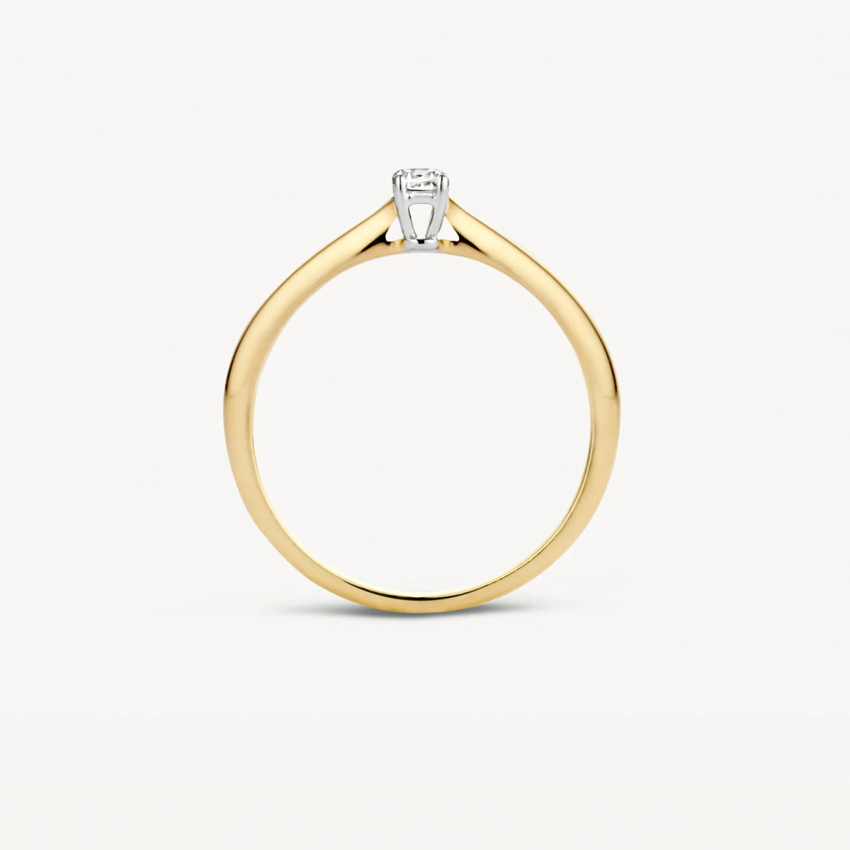 Blush 1186BZI gouden solitair ring met briljant geslepen zirkonia 1.9 mm breed