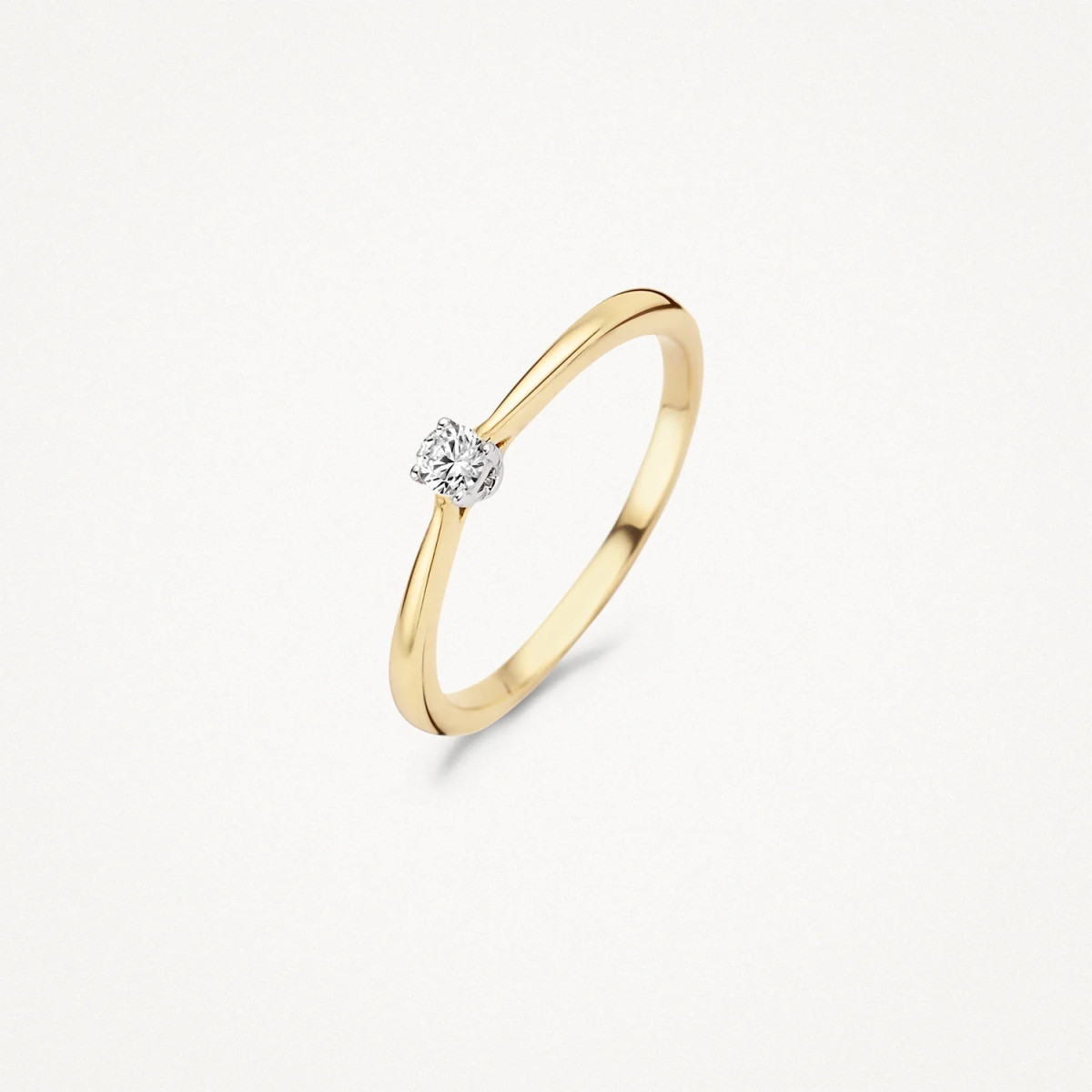Blush 1186BZI gouden solitair ring met briljant geslepen zirkonia 1.9 mm breed