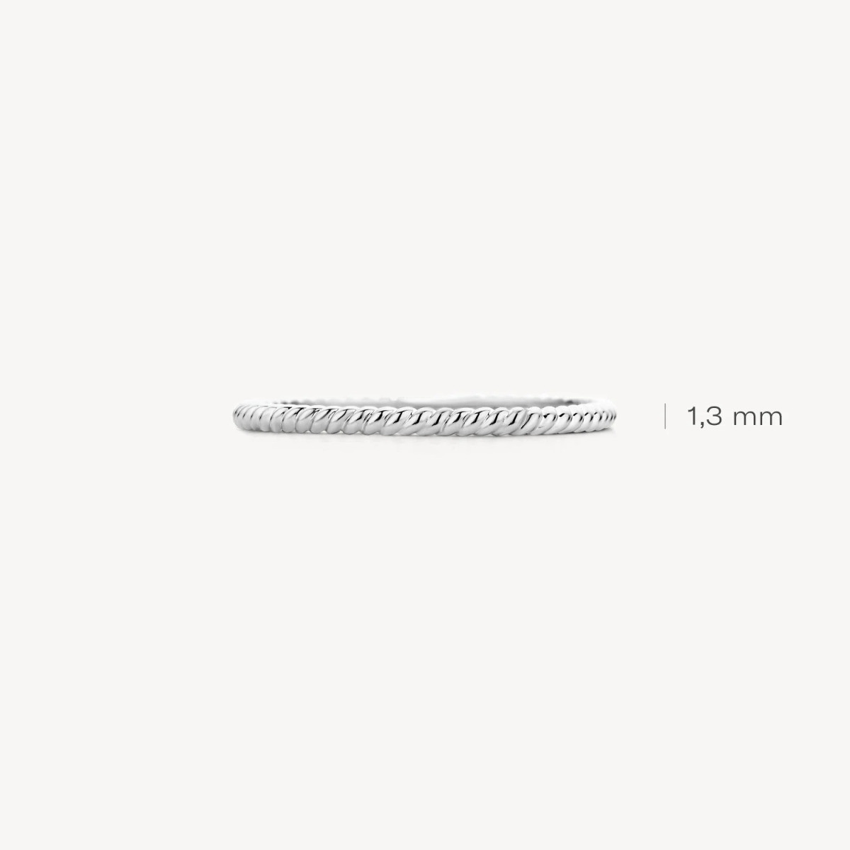 Blush 1196WGO 14-karaat witgouden gedraaide aanschuifring glanzend 1.3 mm breed