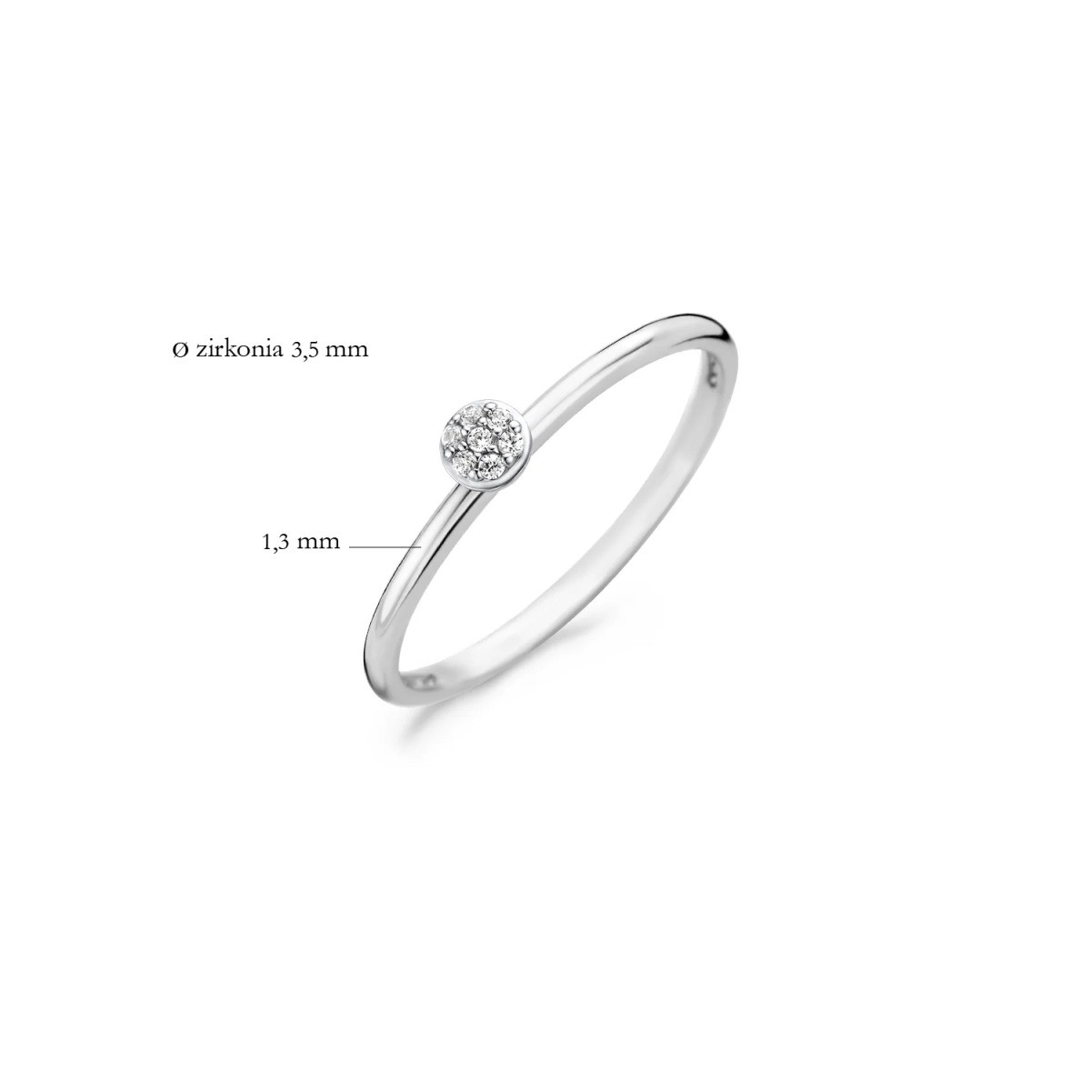 Blush 1199WZI witgouden ring met briljant geslepen zirkonia 1.3 mm breed