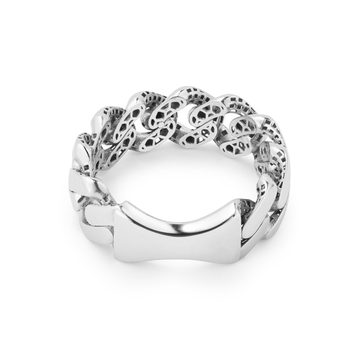 GLOW 114.1019 925 zilveren ring met gourmet schakels voor heren 8 mm breed