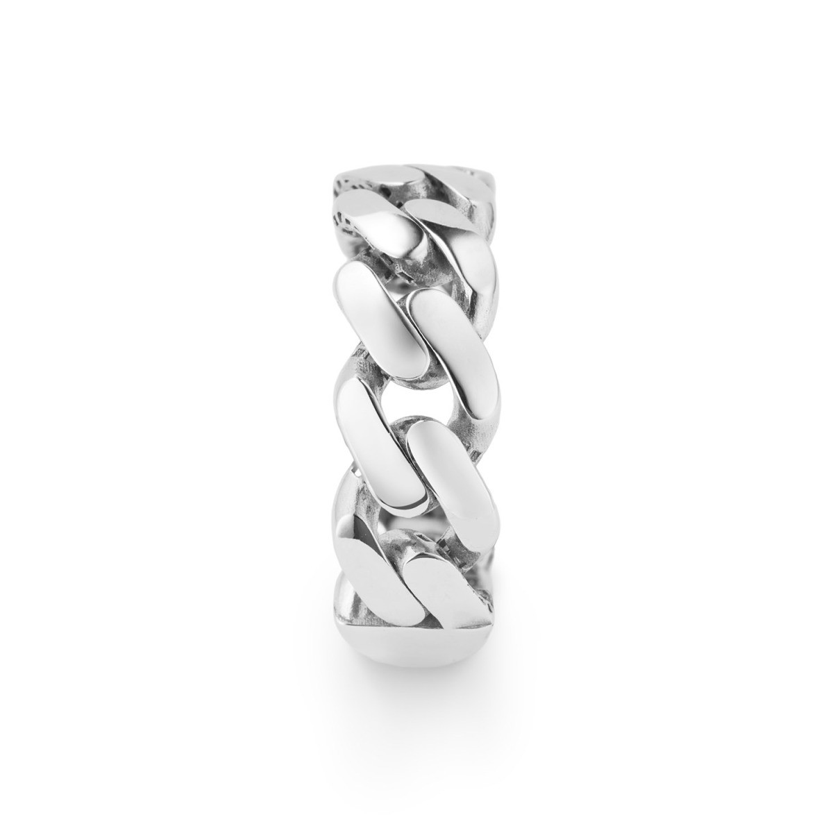 GLOW 114.1019 925 zilveren ring met gourmet schakels voor heren 8 mm breed