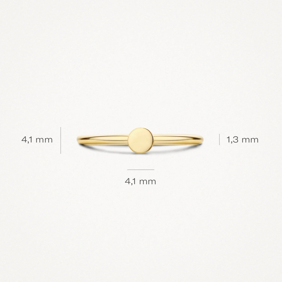 Blush 1212YGO 14-karaat gouden ring met ronde vorm 1.3 mm breed