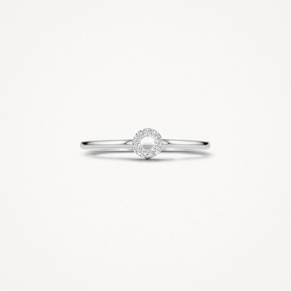 Blush 1217WZI 14-karaat witgouden ring met zirkonia rondje 1.3 mm breed