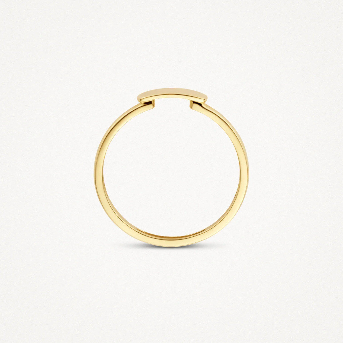 Blush 1236YGO 14-karaat gouden ring met gladde ovale plaat 9 mm x3 mm 1.3 mm breed