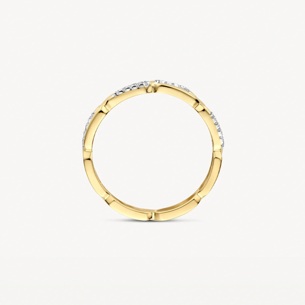 Blush 1256BZI 14-karaat bicolor gouden en witgouden ring met transparante zirkonia 2.6 mm breed