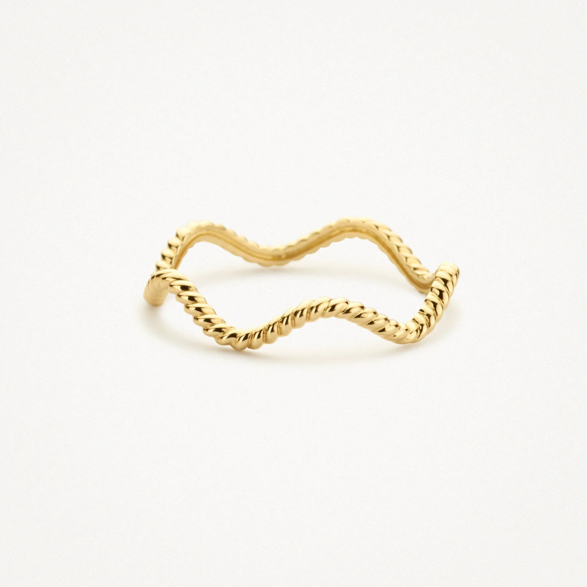Blush 1263YGO 14-karaat gouden schakelring met gedraaid golvend patroon 1.3 mm breed