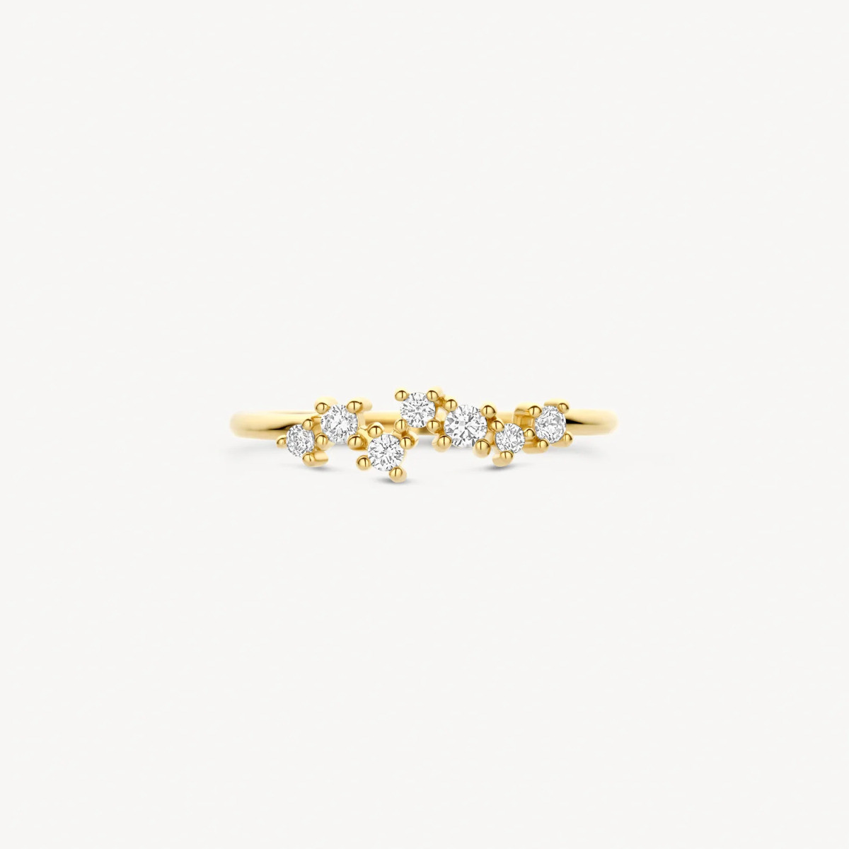 Blush 1267YZI 14-karaat gouden ring met briljant geslepen golvende zirkonia 1.3 mm breed