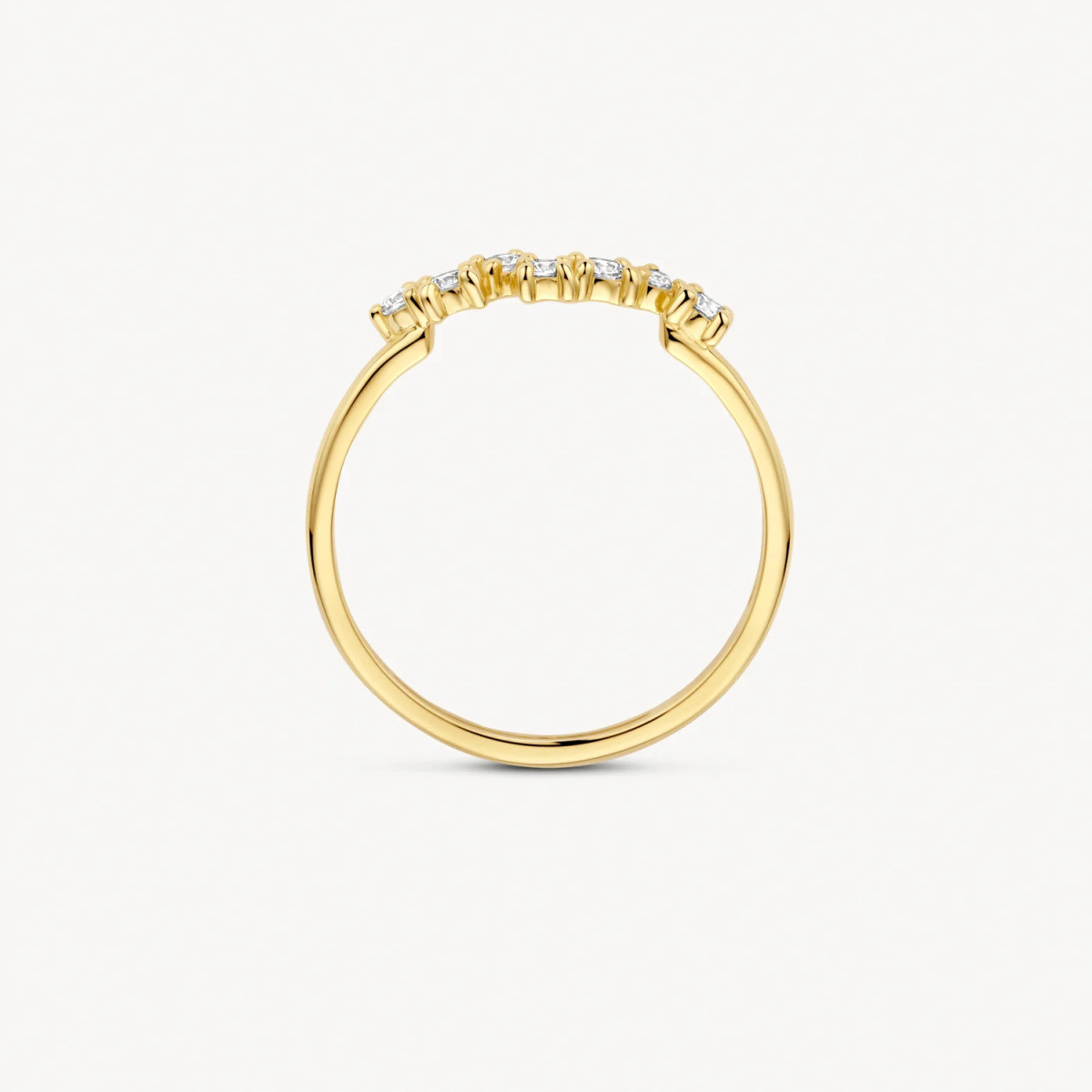 Blush 1267YZI 14-karaat gouden ring met briljant geslepen golvende zirkonia 1.3 mm breed