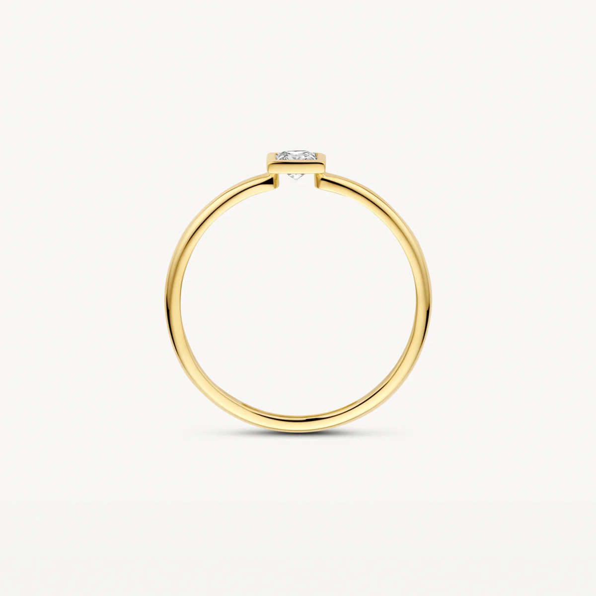Blush 1274YZI gouden ring met prinses geslepen vierkante zirkonia 4.5 mm 1.3 mm breed