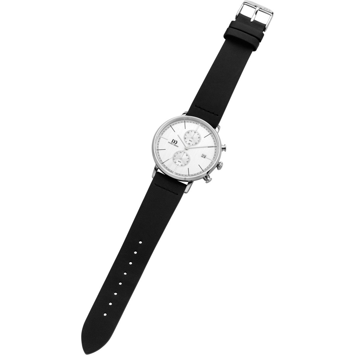 Danish Design Tidløs Koltur IQ12Q1290 - Herenhorloge zilverkleurig 42 mm met leren band