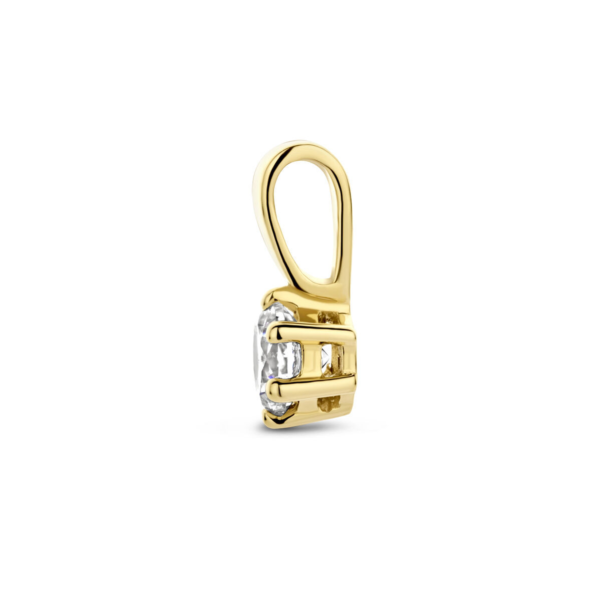 Gouden hanger zirkonia 4 mm