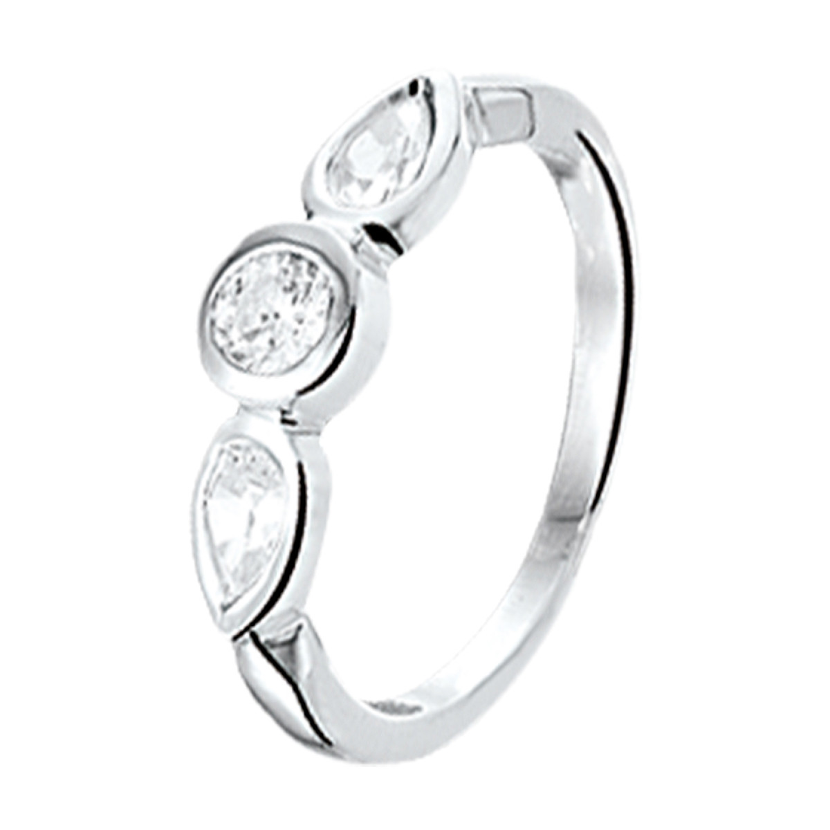 Kinderring van zilver met zirkonia