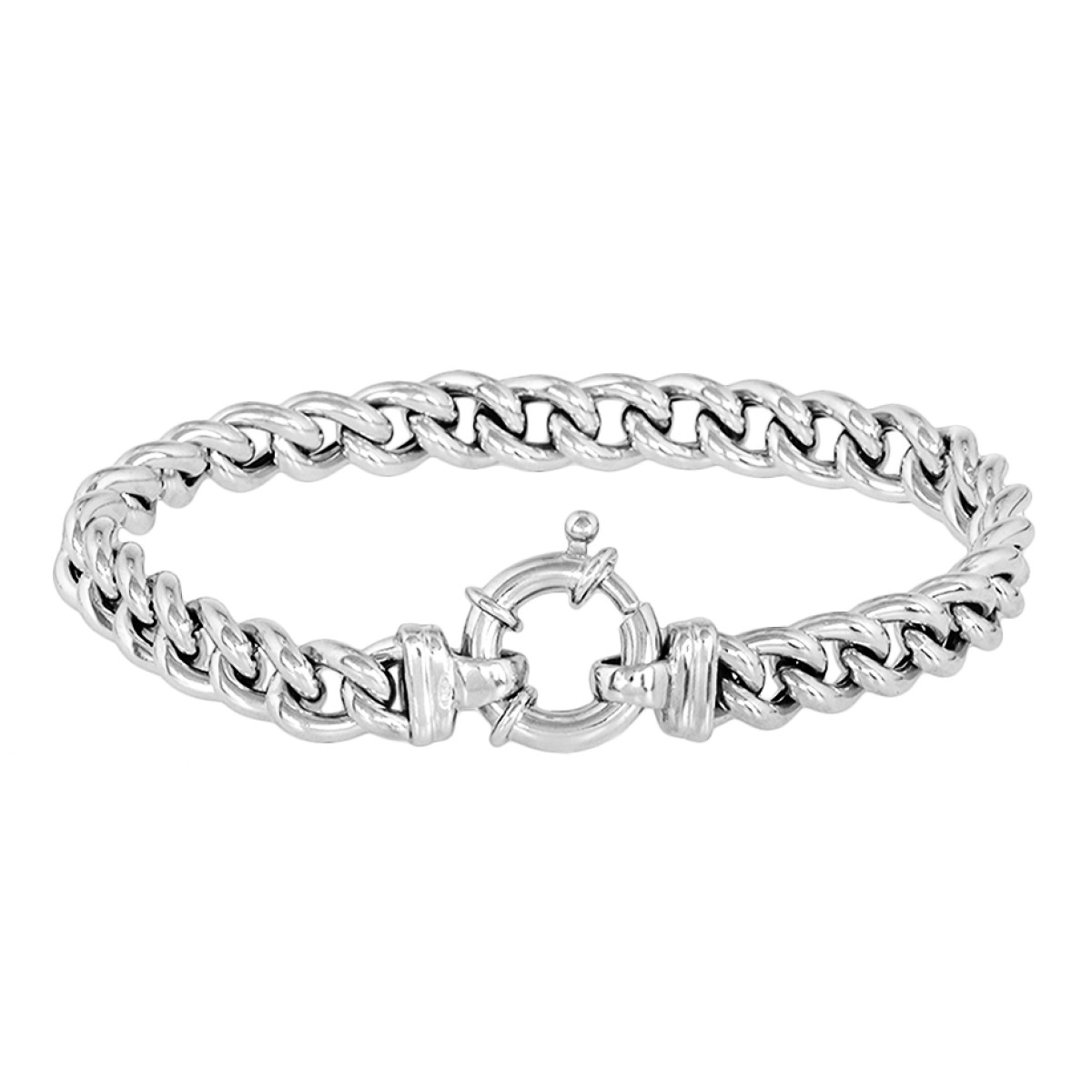 Leuke zilveren damesarmband met gourmet schakel 19 cm