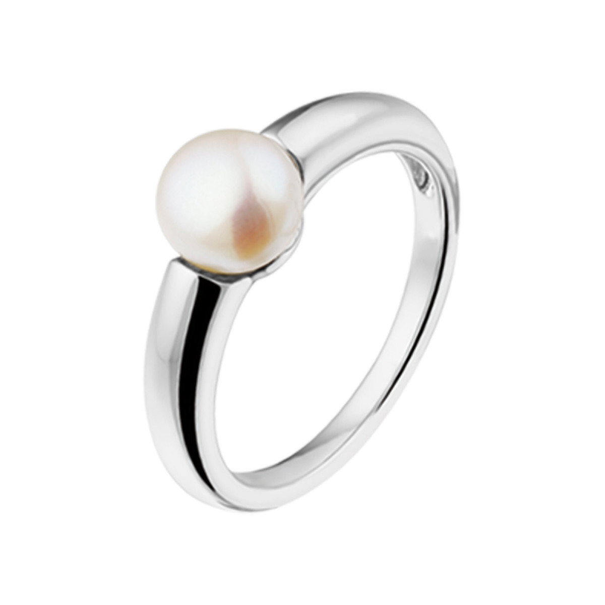 Luxe parelring van zilver