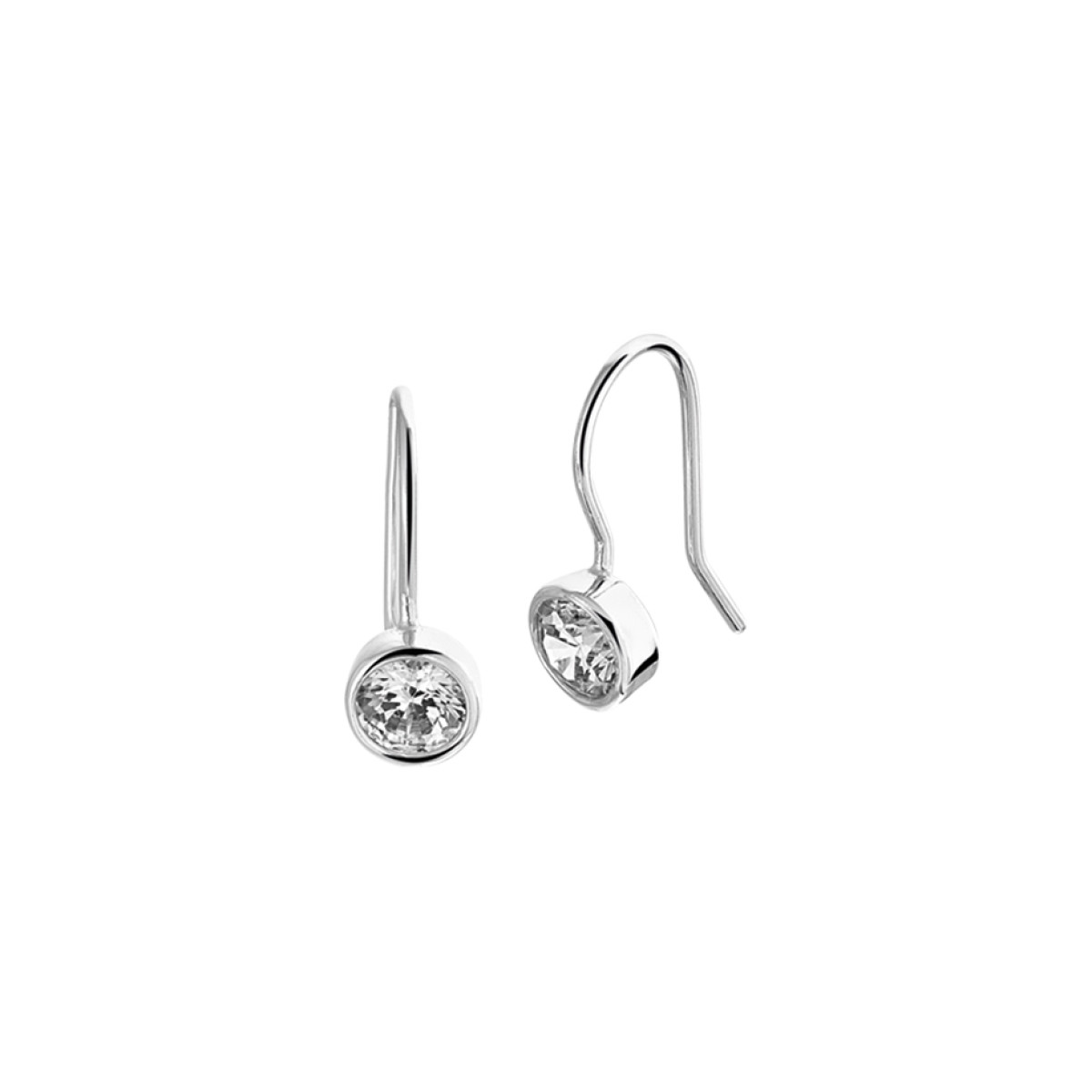 Mooie oorhangers met zirkonia van zilver 16 mm hoog