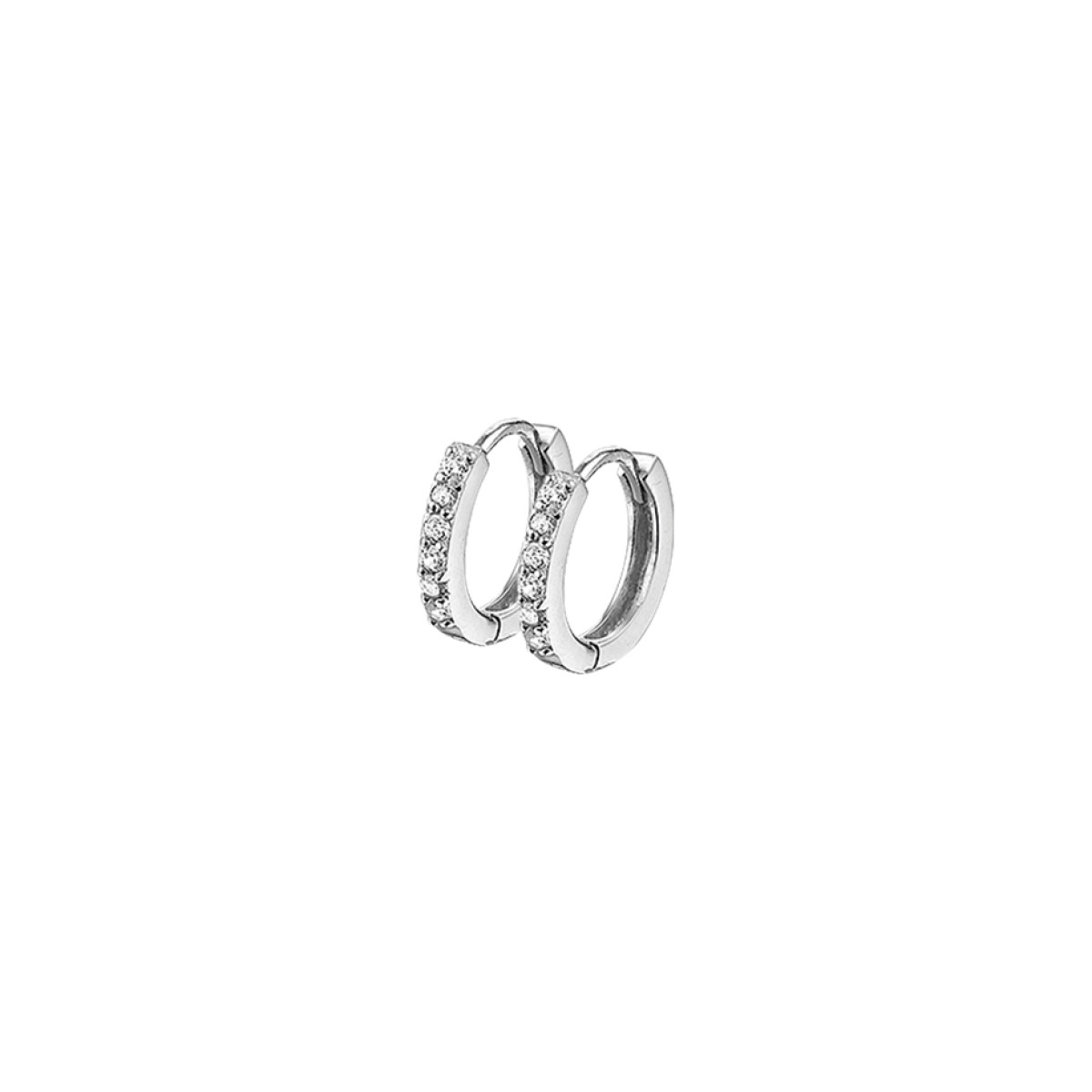Mooie zirkonia klapcreolen 2 mm breed