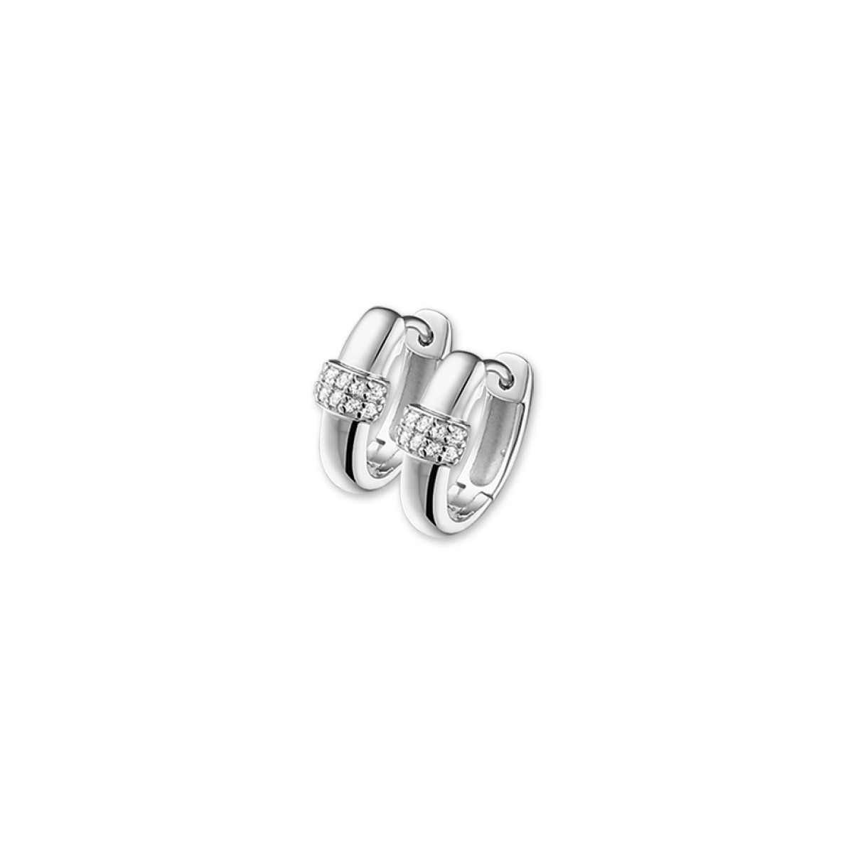 Mooie zirkonia klapcreolen 3.5 mm breed