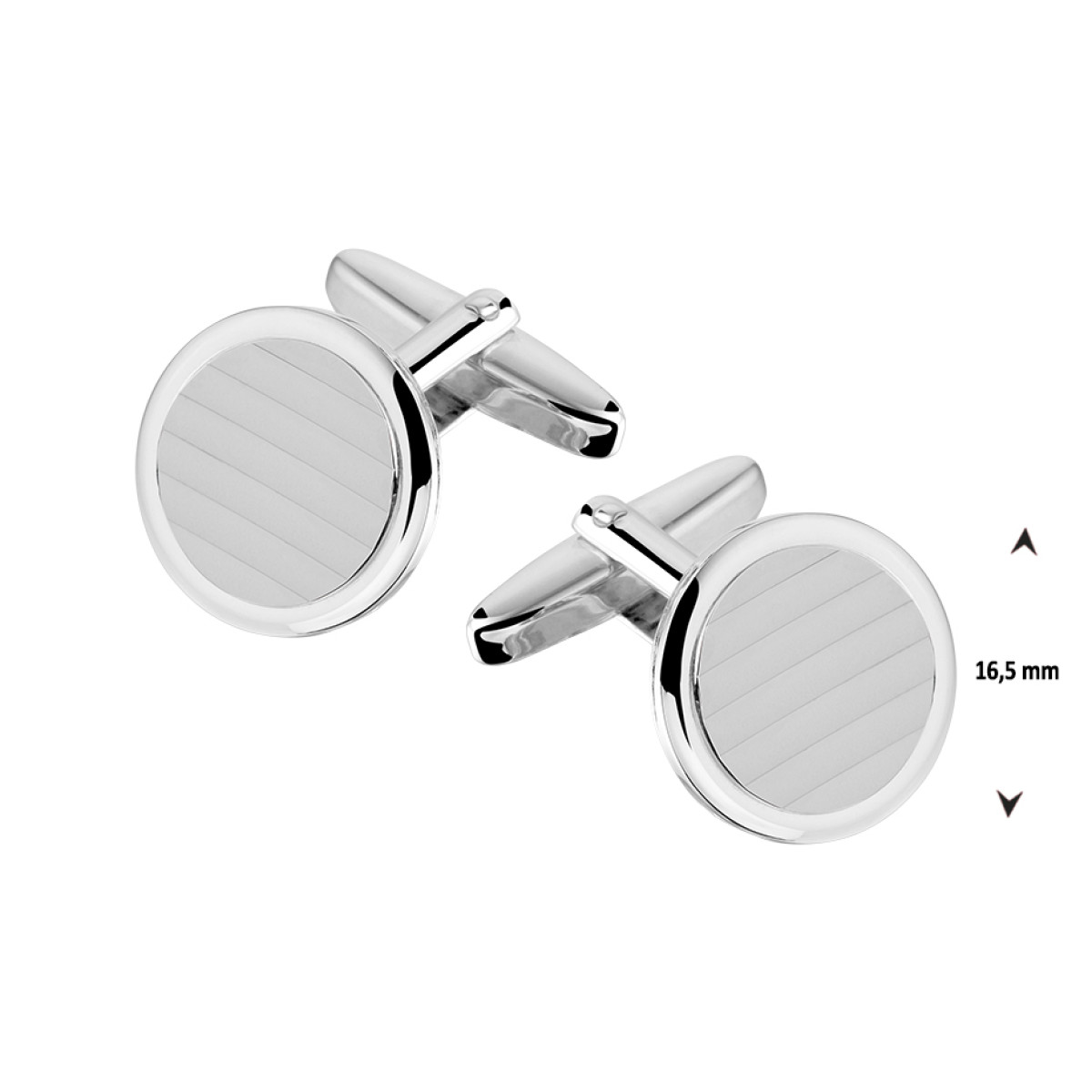 Nette manchetknopen van zilver rond 16,5 mm