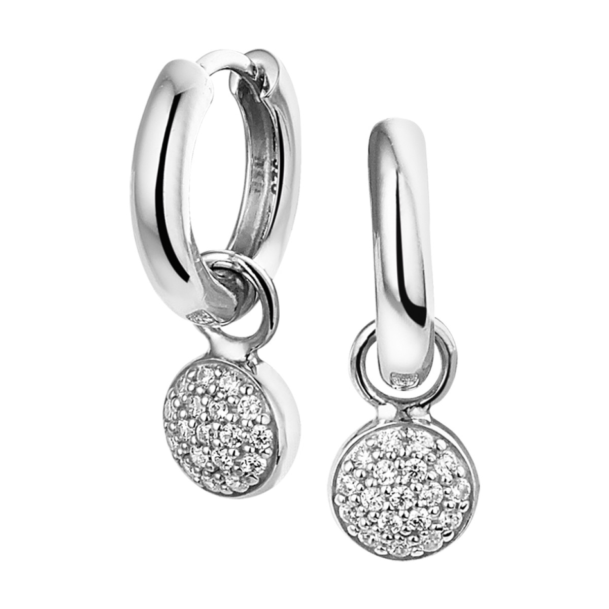 Oorringen met hanger zirkonia