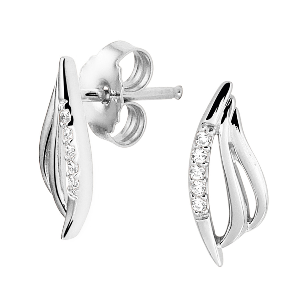 Oorstekers zilver fantasie zirkonia