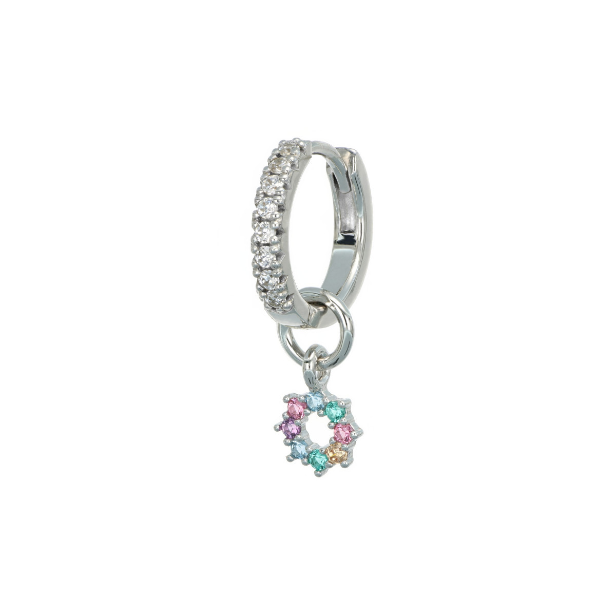 Sif Jakobs SOLE SJ-CH2377-XCZ Oorbedel van zilver met multicolor zirkonia - Ø 14 mm - per stuk