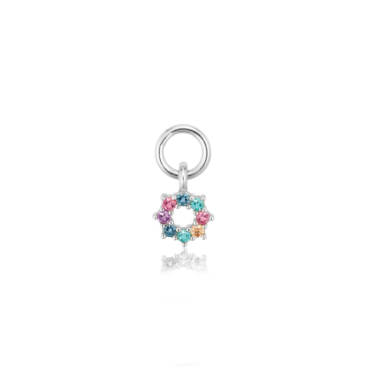 Sif Jakobs SOLE SJ-CH2377-XCZ Oorbedel van zilver met multicolor zirkonia - Ø 14 mm - per stuk