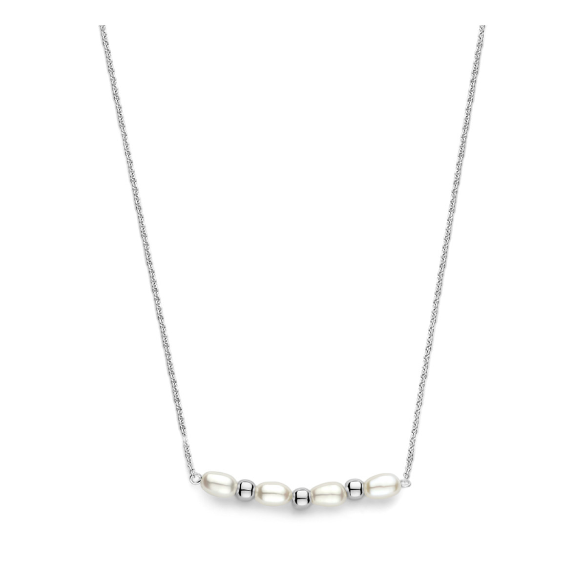 Stijlvolle parelketting zilver