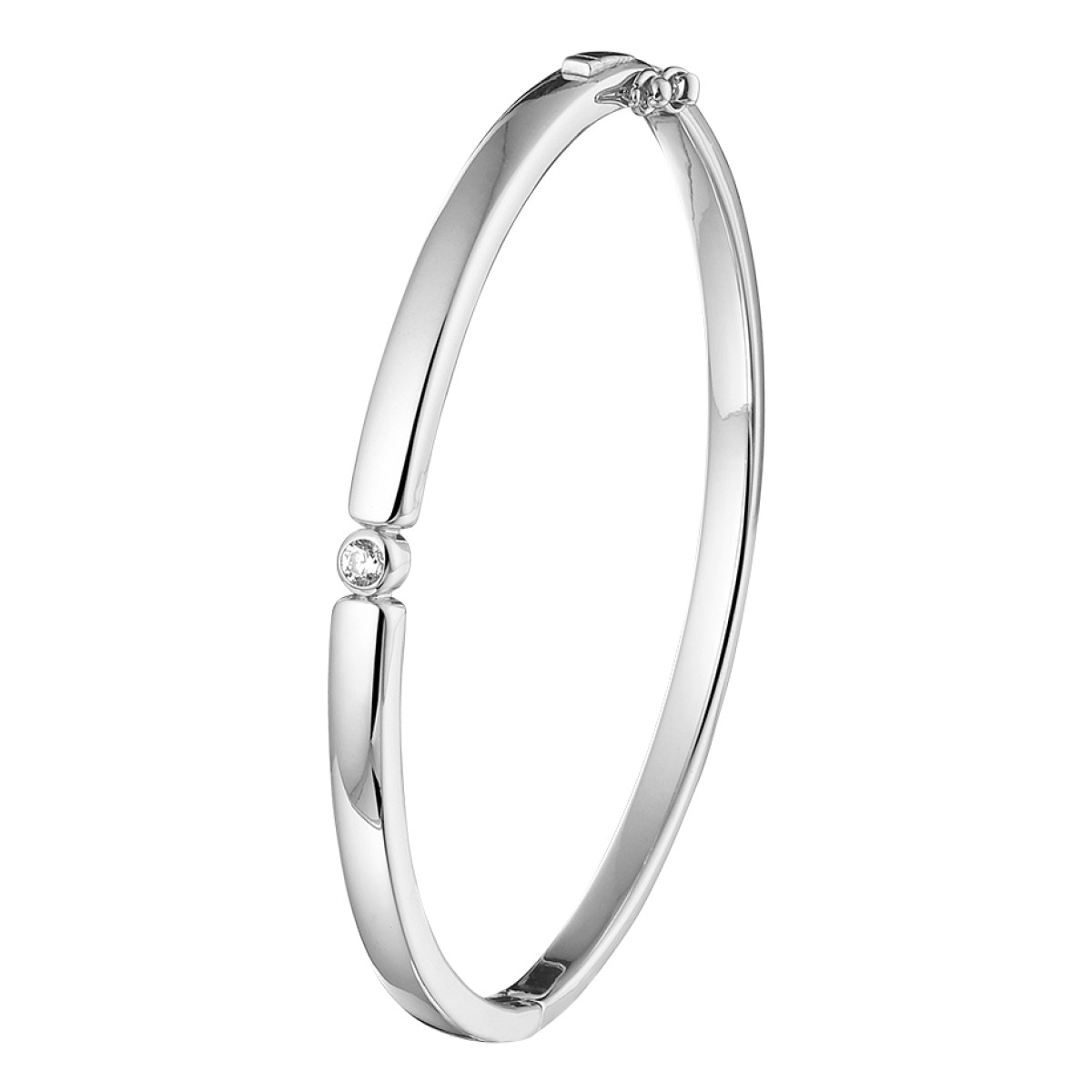 Zilveren dames armband bangle