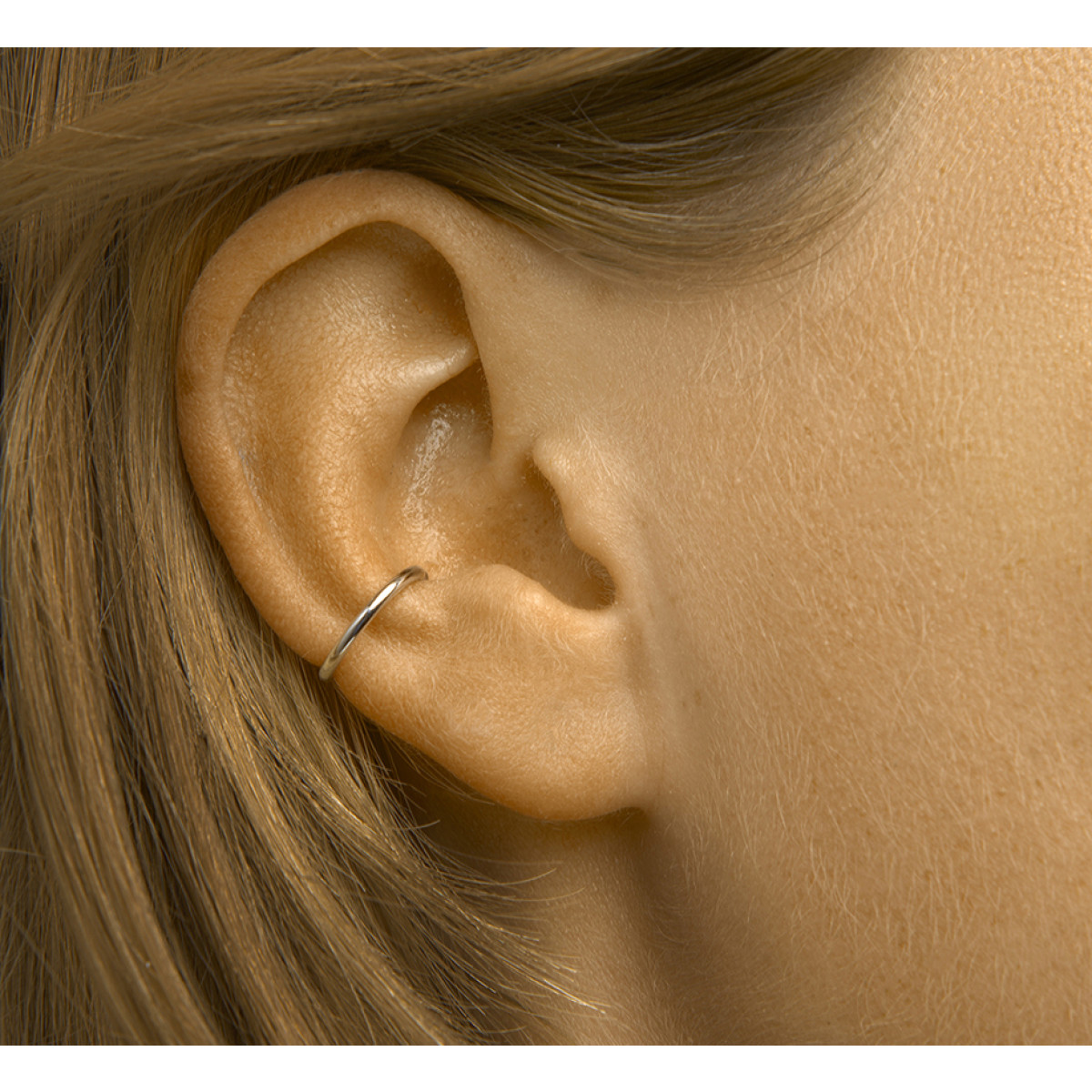 Zilveren earcuff glad - per stuk