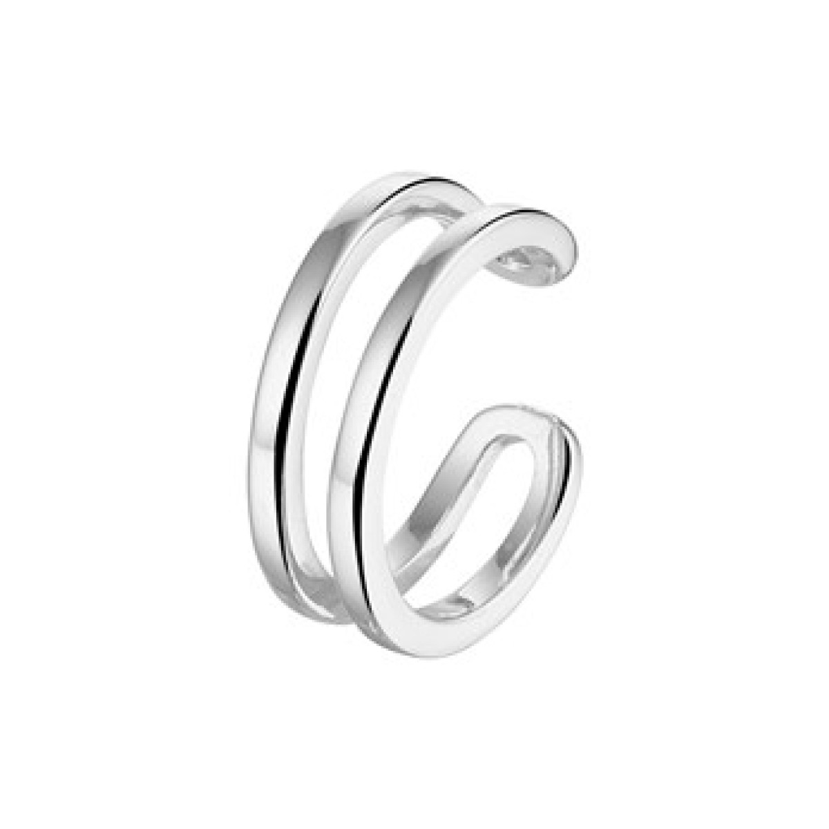 Zilveren earcuff twee ringetjes
