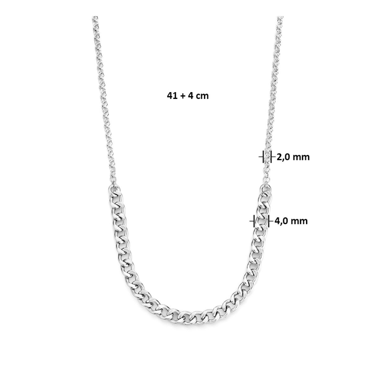 Zilveren gourmet ketting 4 mm