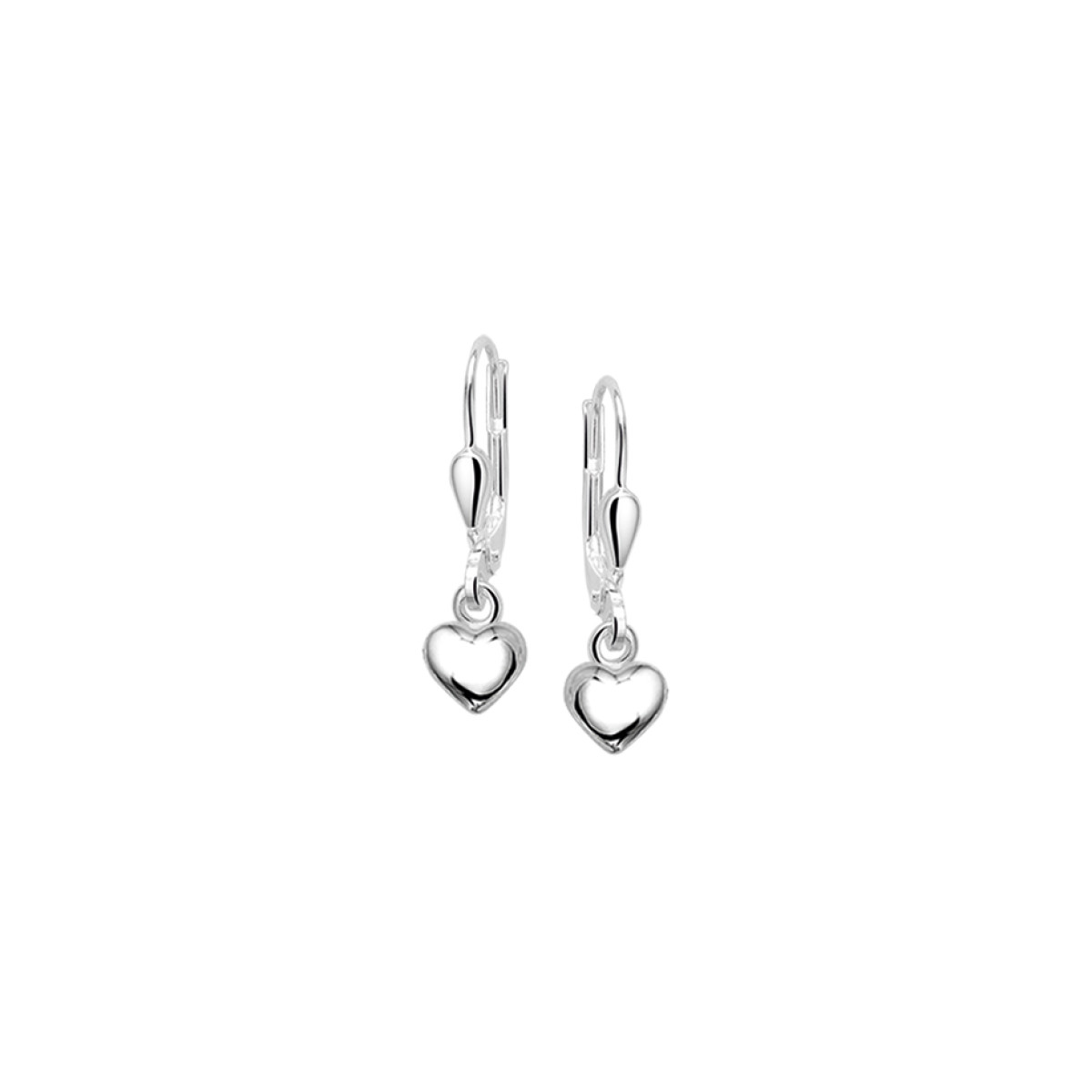 Zilveren kinder oorhangers liefde 19 mm