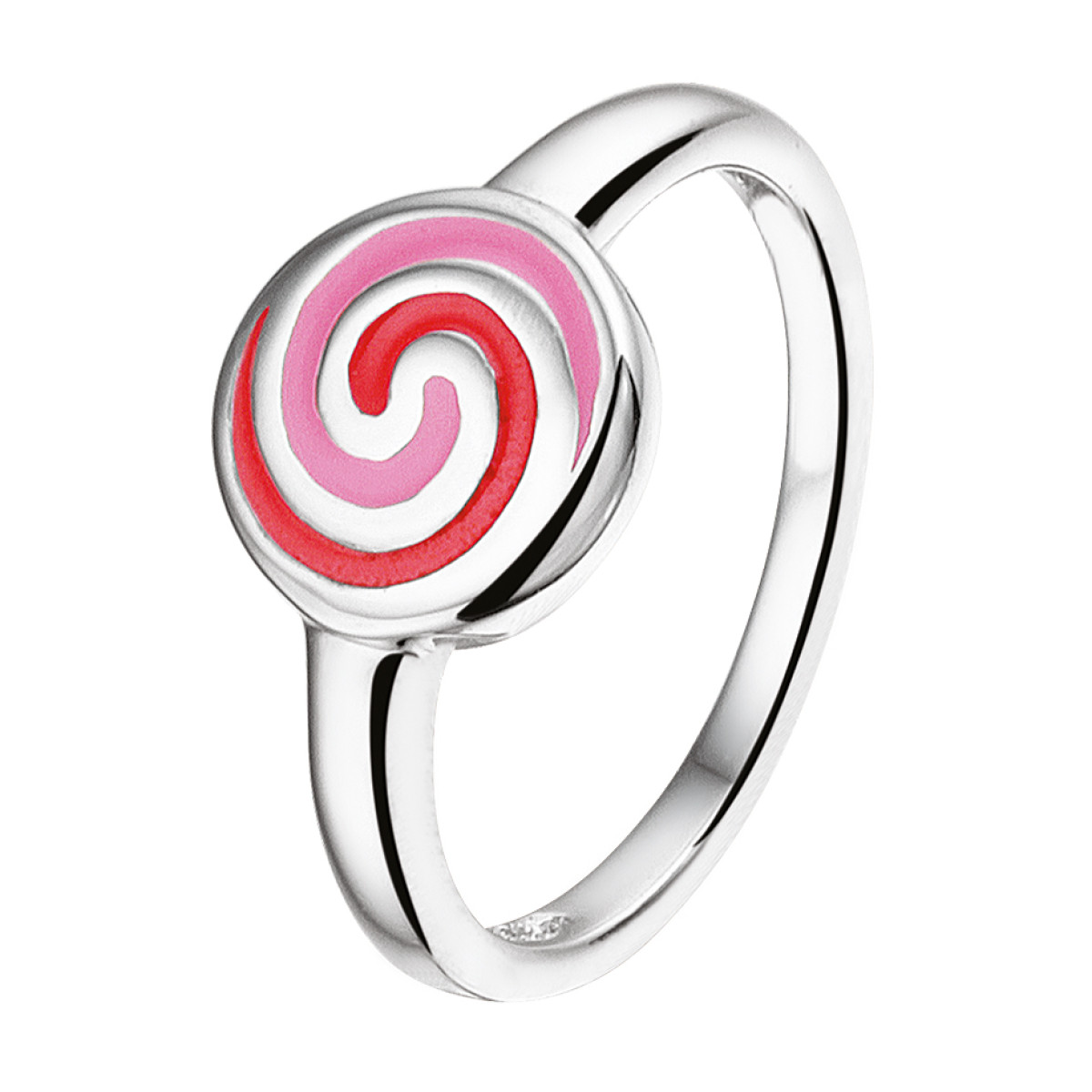 Zilveren kinder ring met emaille 7.5 mm breed