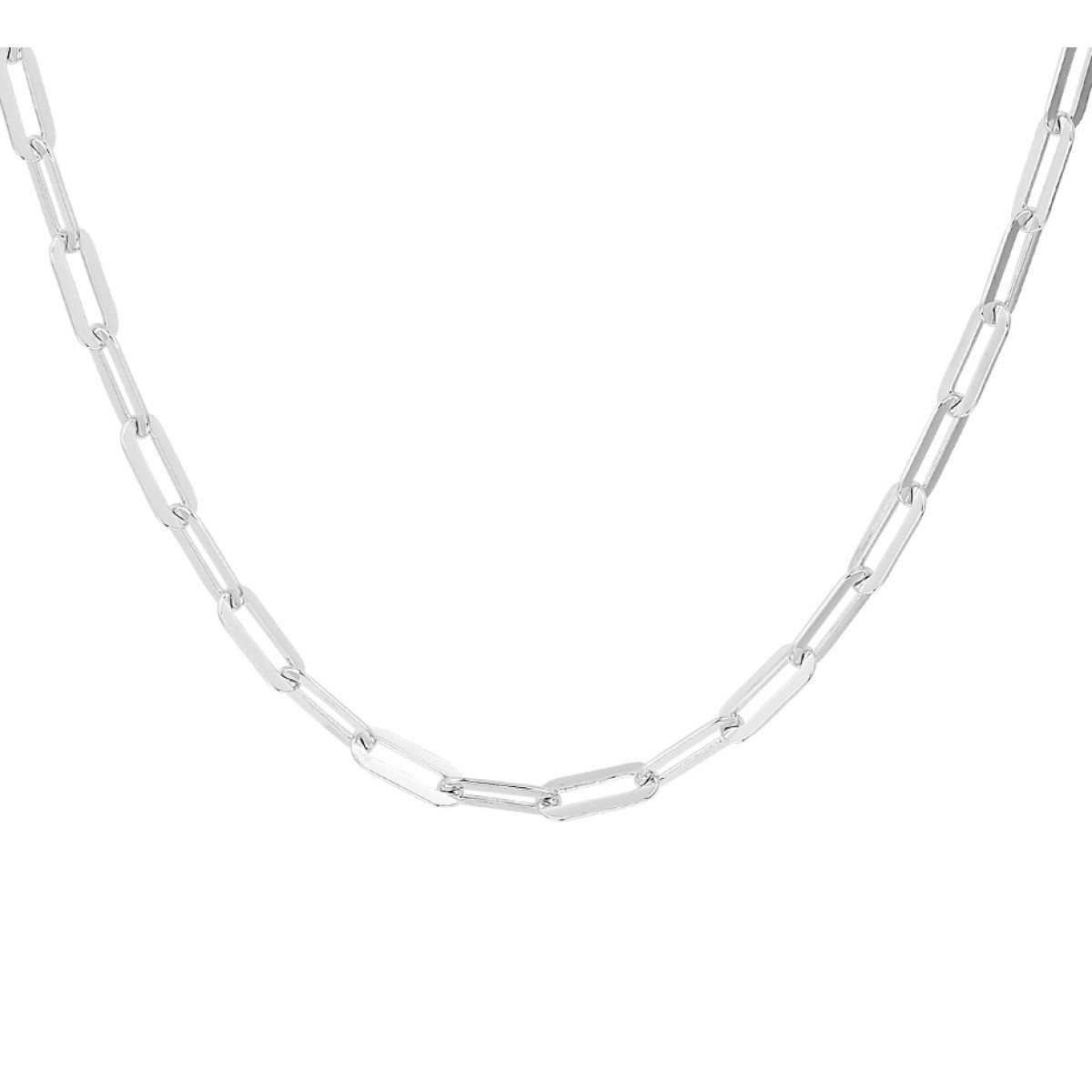 Zilveren paperclip collier 3.8 mm 41+4 cm