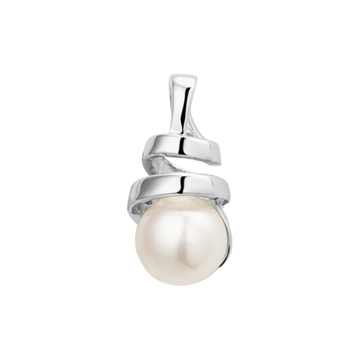 Zilveren parel hanger 18 x 9 mm 